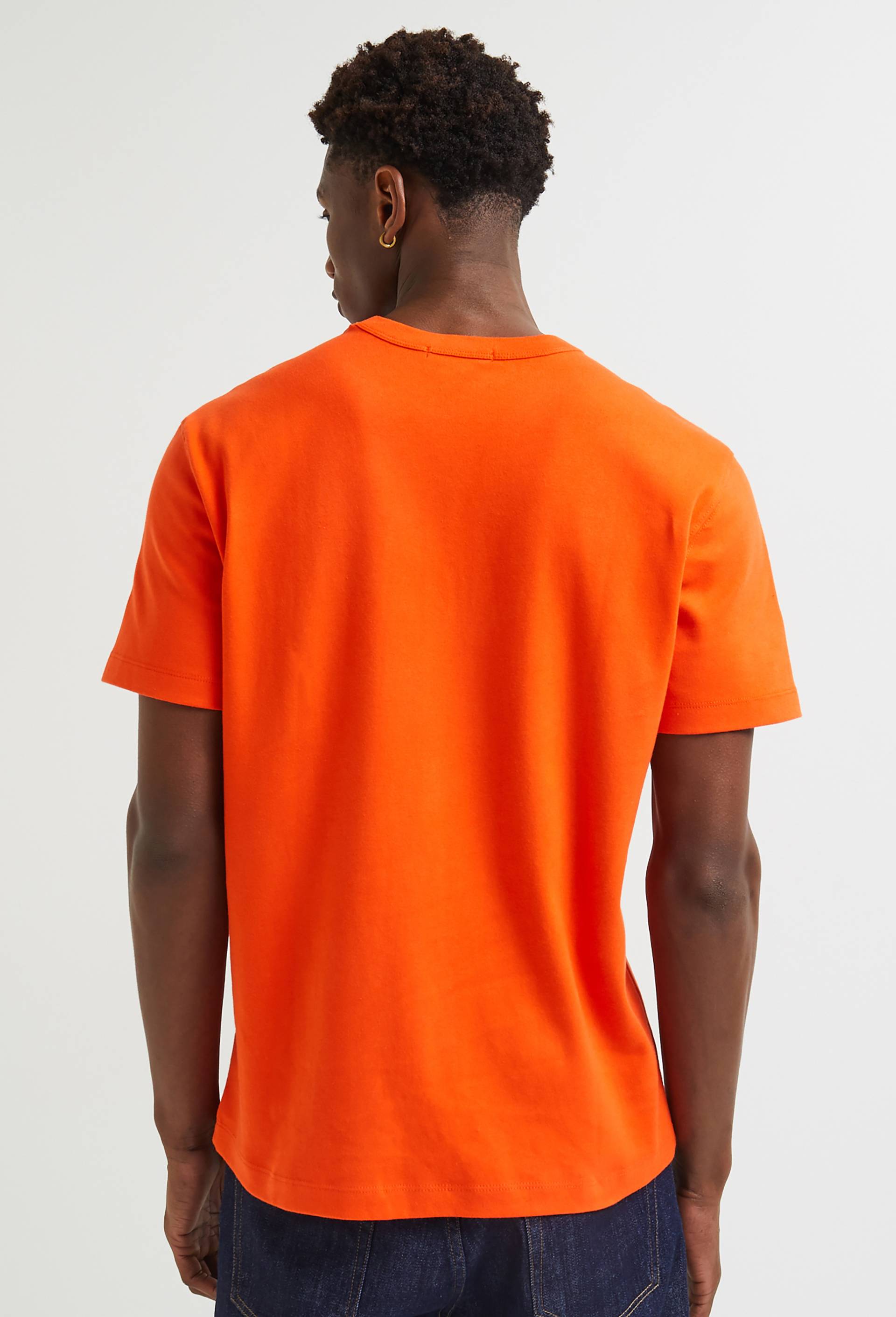 T-shirt interlock manches courtes en coton BIO GOTS, Orange, large image number 1
