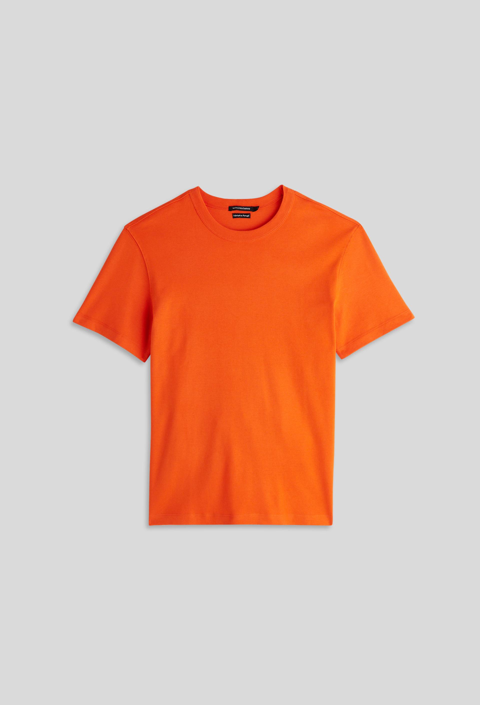 T-shirt interlock manches courtes en coton BIO GOTS, Orange, large image number 2