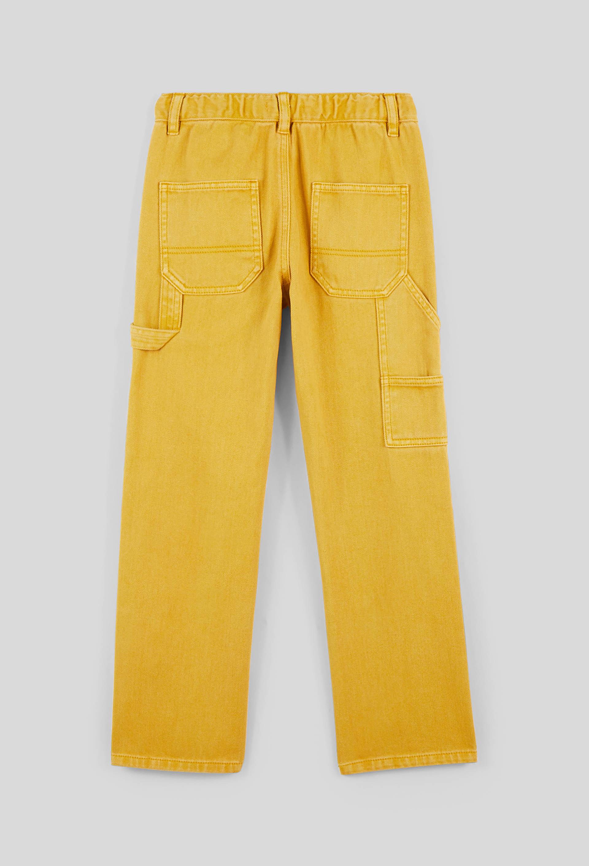 Pantalon large style cargo avec détails empiècements, Oeko-Tex, Jaune foncé, large image number 1