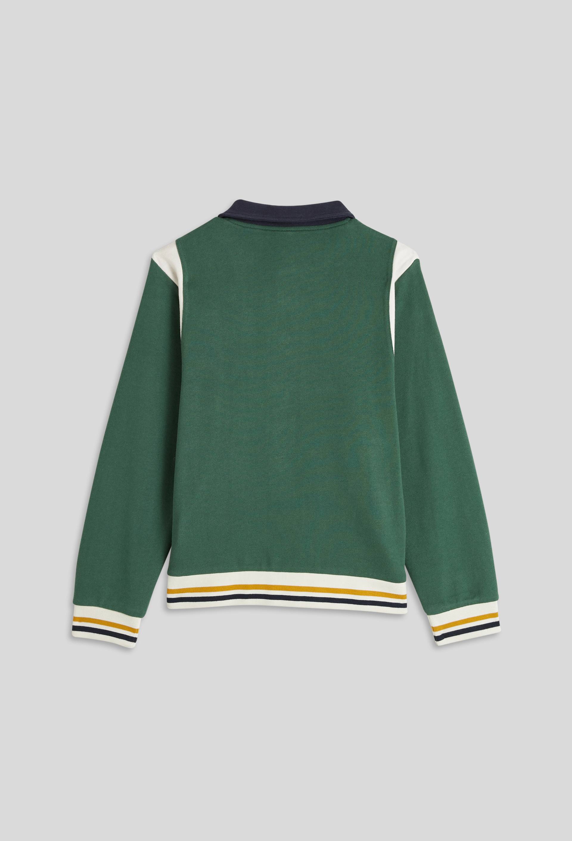 Teddy bicolore col polo broderie poitrine, Oeko-Tex, Vert foncé, large image number 2