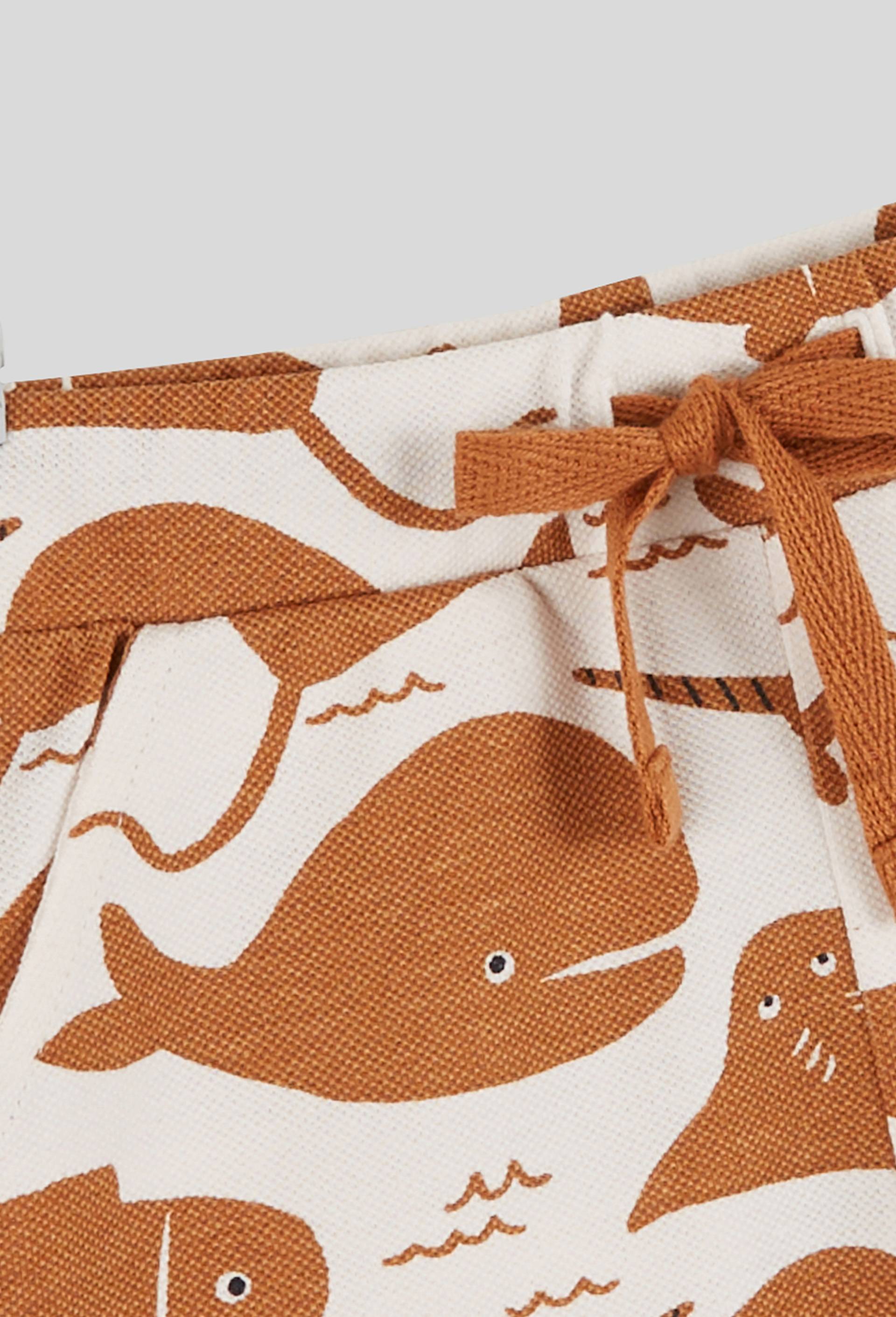 Short imprimé en coton piqué taille élastique, garçon,  en coton BIO, OEKO-TEX, Brun clair, large image number 2
