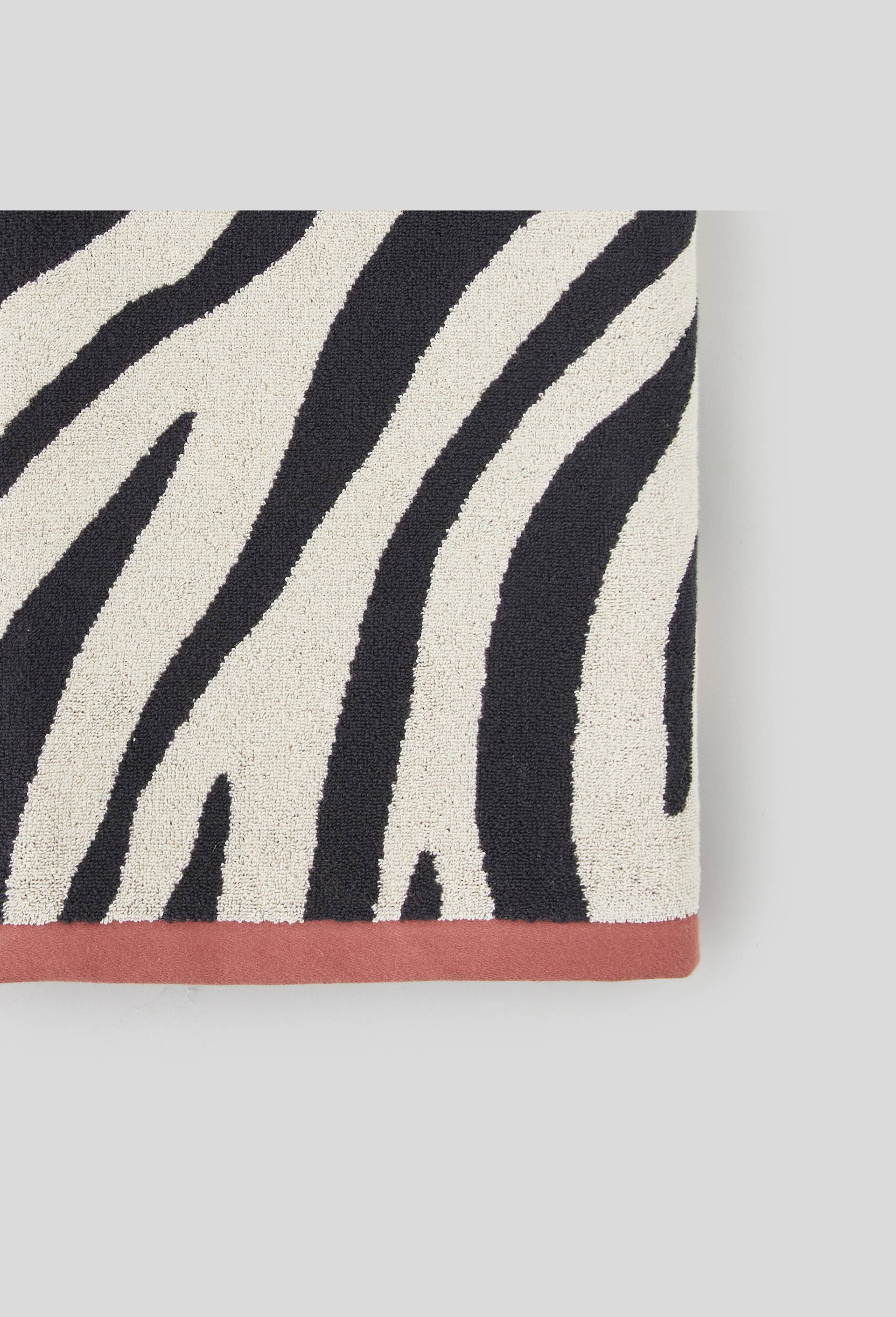 Drap de plage à motif zébré, 100x180cm, 100% coton bio, oekotex, Rouge foncé, large image number 1