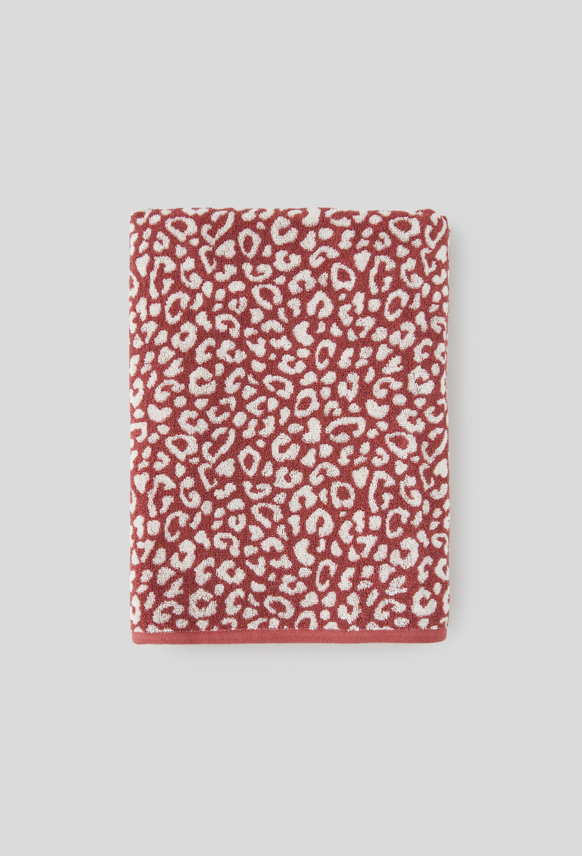 Drap de plage à motif pattes de léopard, 100x180cm, 100% coton bio, oekotex, Brun, large image number 0.0