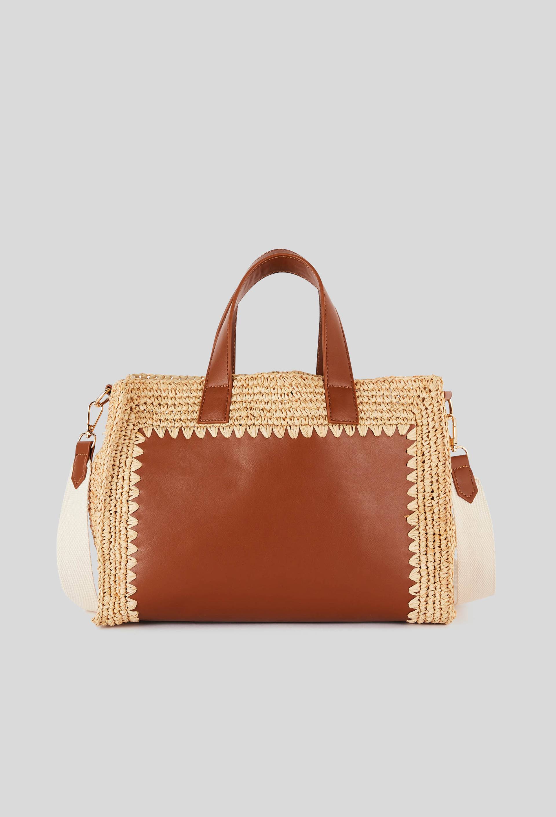 Cabas en raphia, Beige, large image number 0