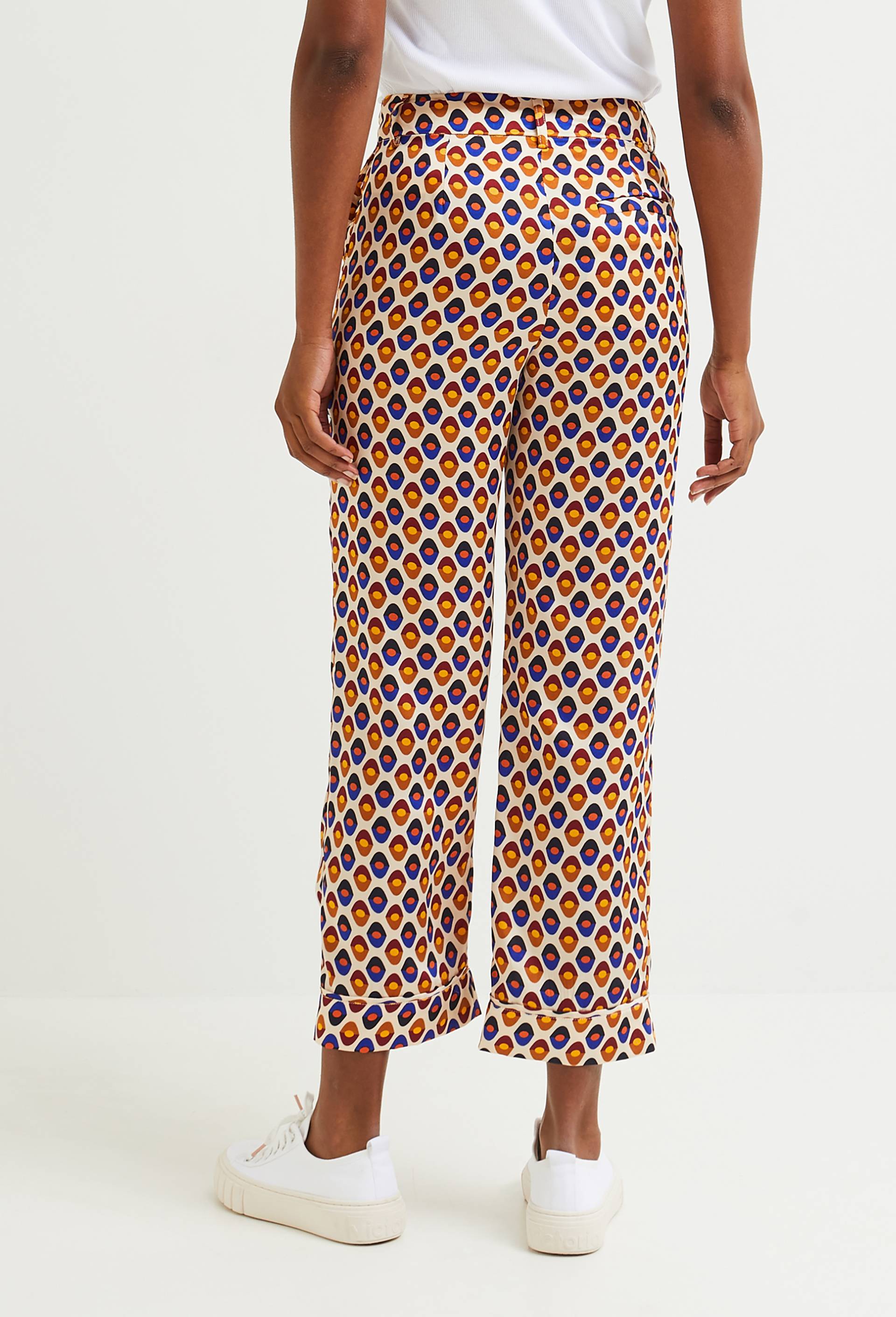 Pantalon large imprimé, Oeko-Tex, Beige clair, large image number 1.0