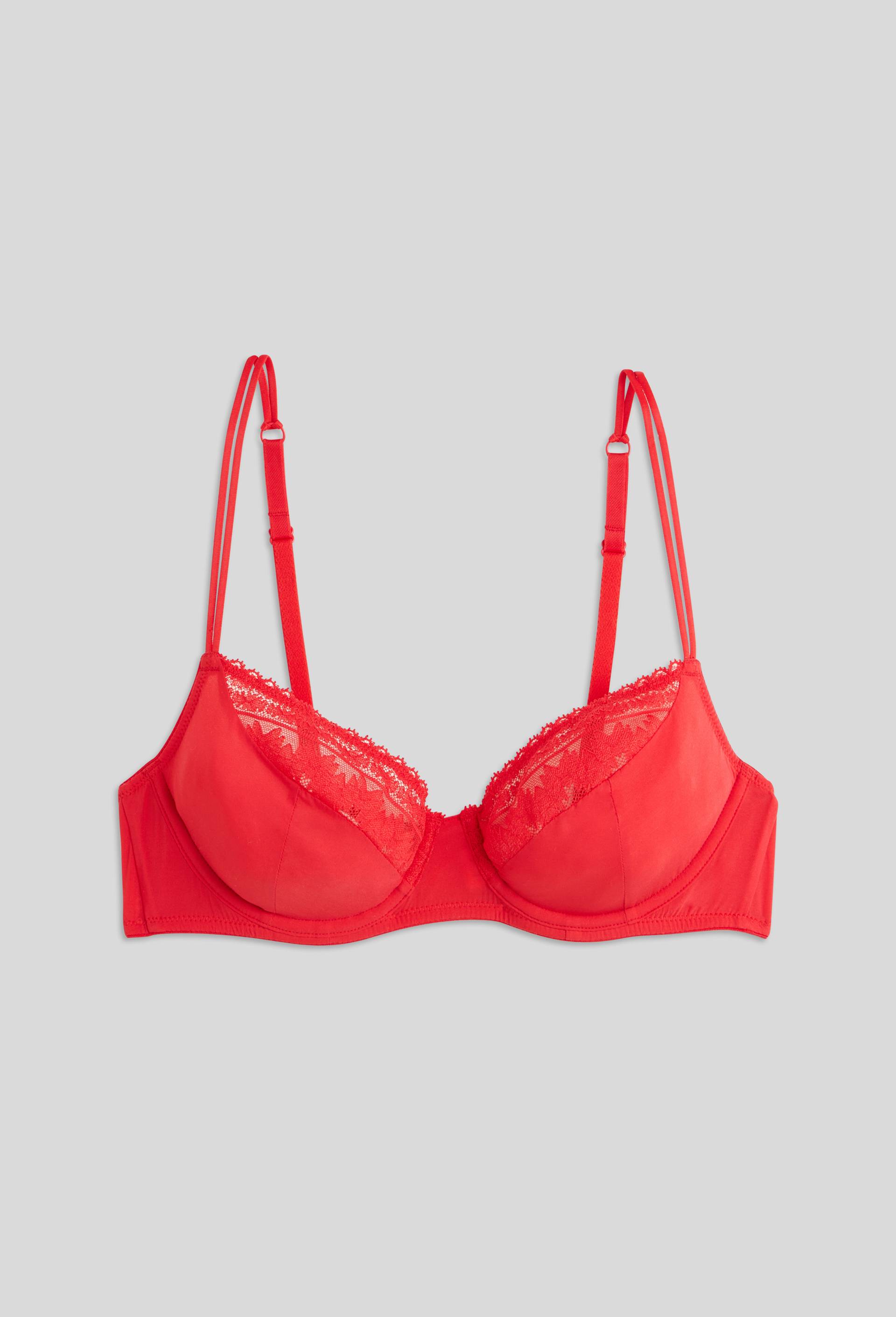 Soutien-gorge corbeille balconnet IMANY en dentelle et microfibre, certifié OEKO-TEX, Rouge, large image number 2.0