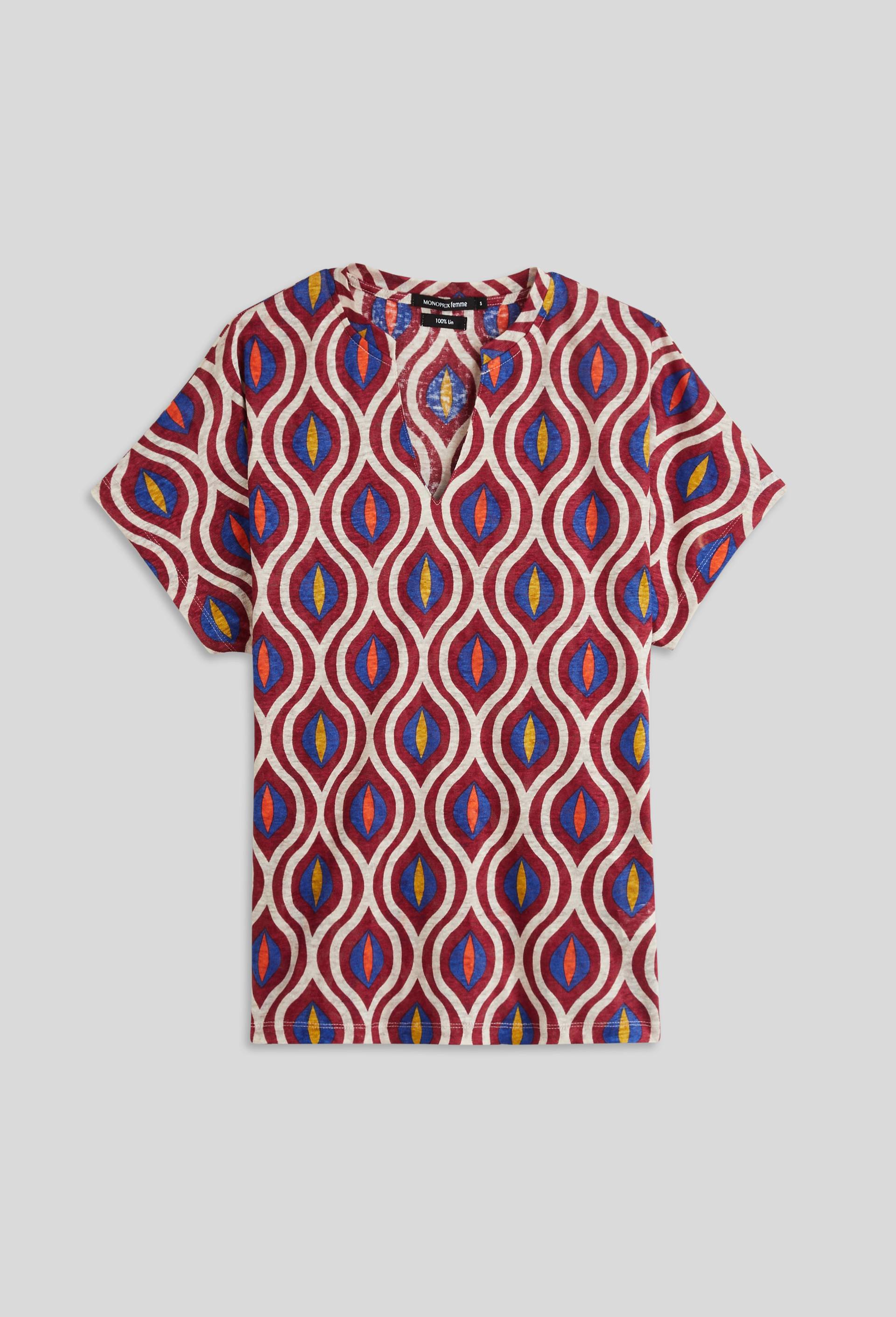 T.shirt imprimé en lin European Flax, Oeko-Tex, Beige clair, large image number 3.0