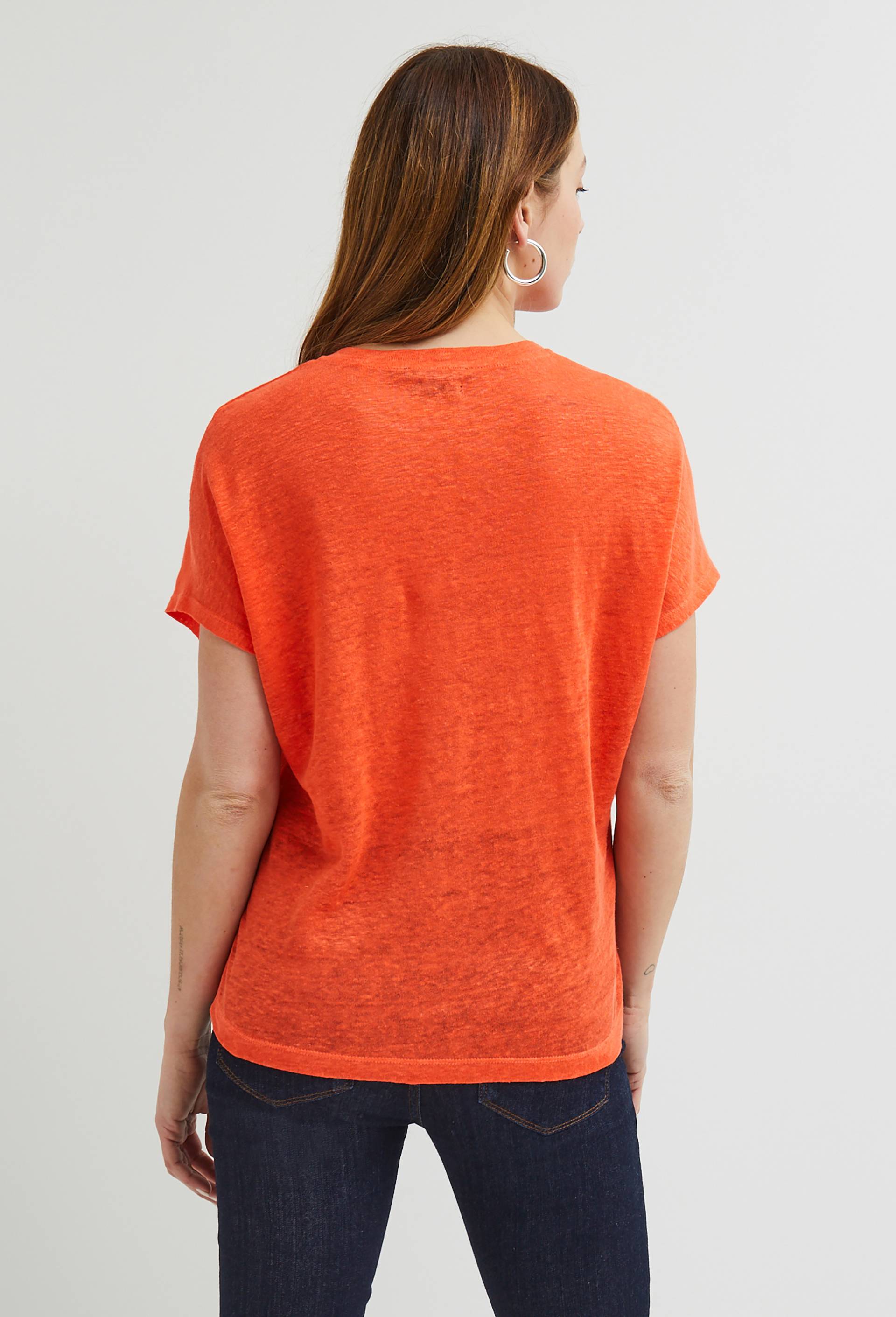 T-shirt à manches courtes uni, Orange, large image number 1