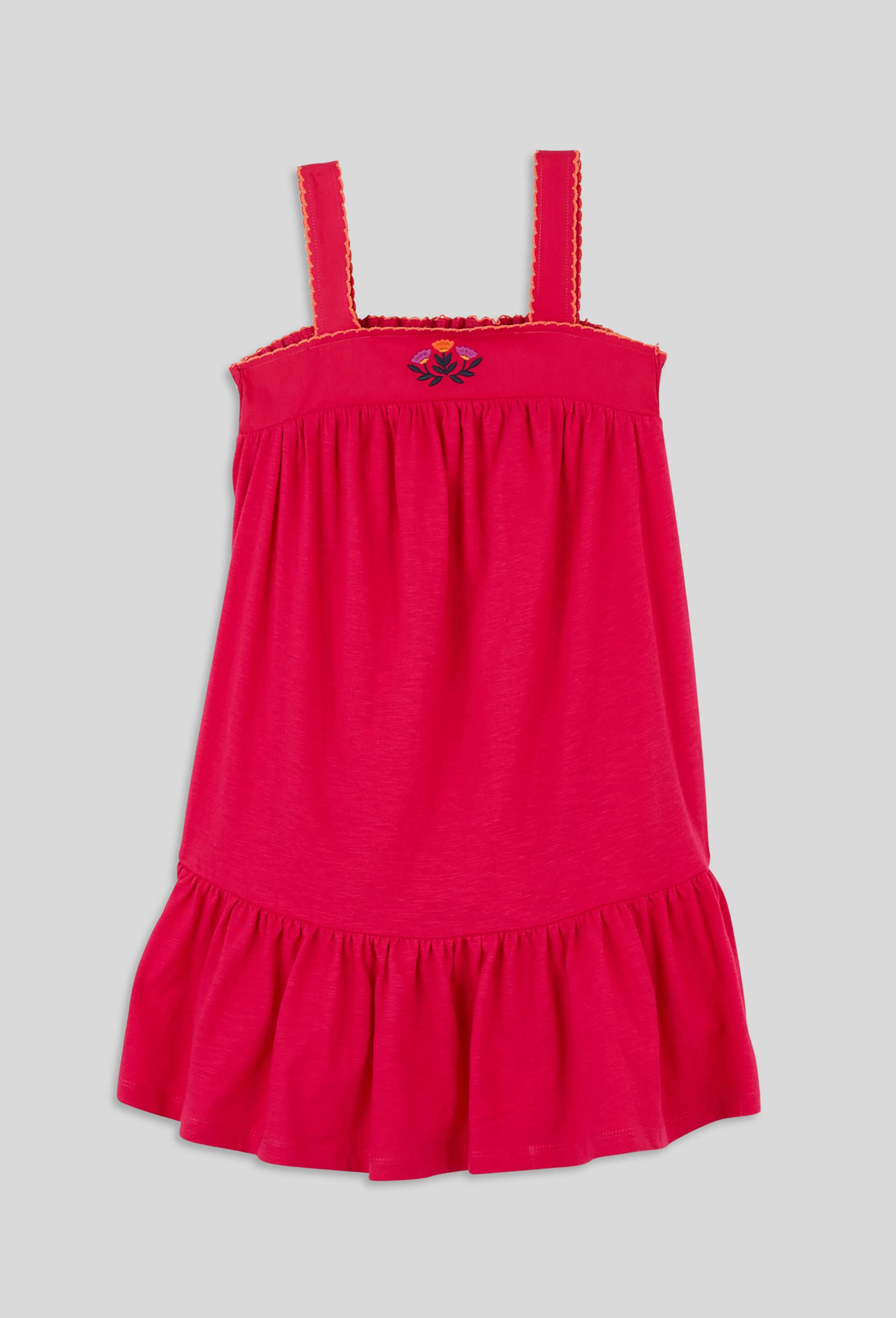 Robe en coton brodée, coton BIO, Rose foncé, large image number 0