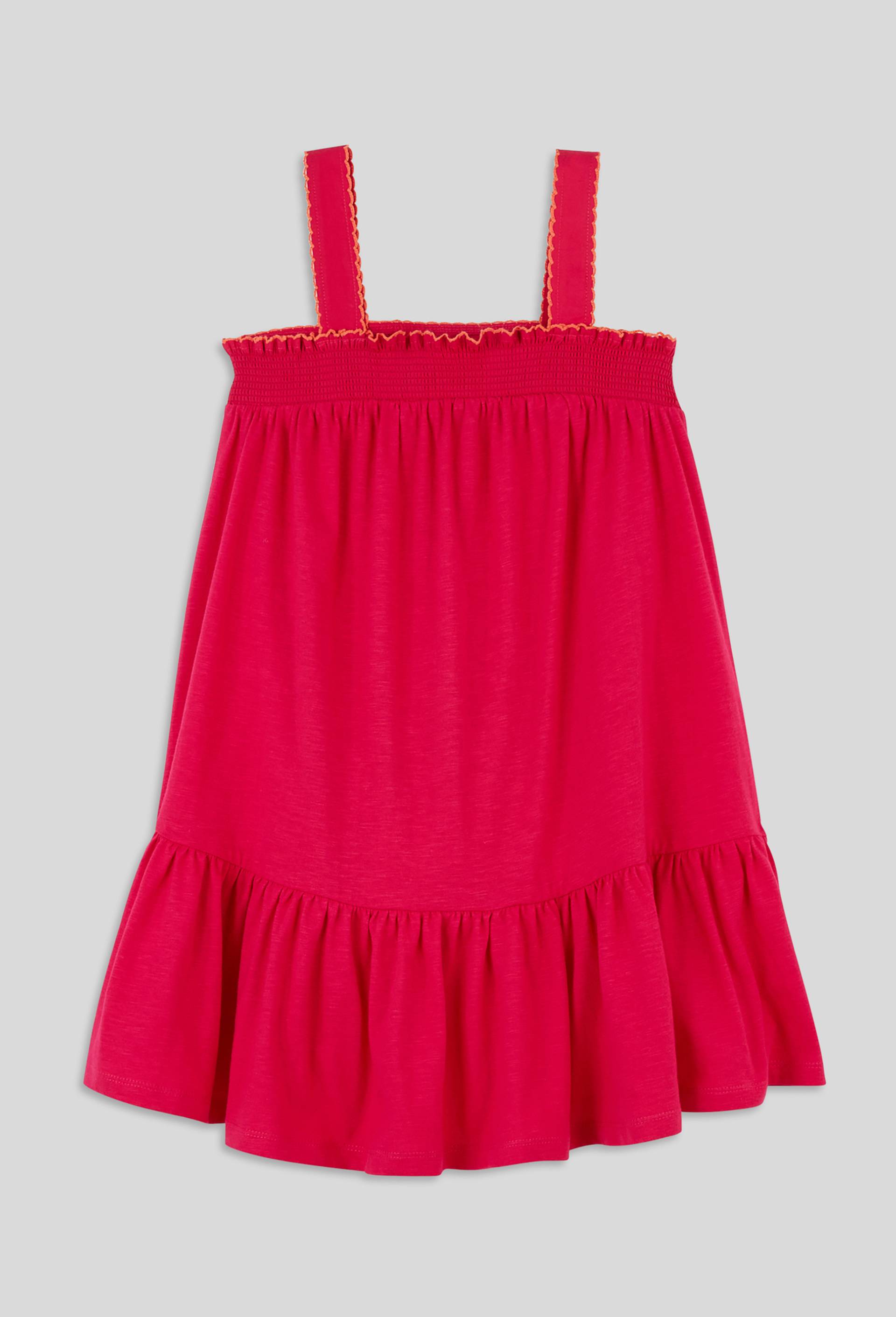 Robe en coton brodée, coton BIO, Rose foncé, large image number 1