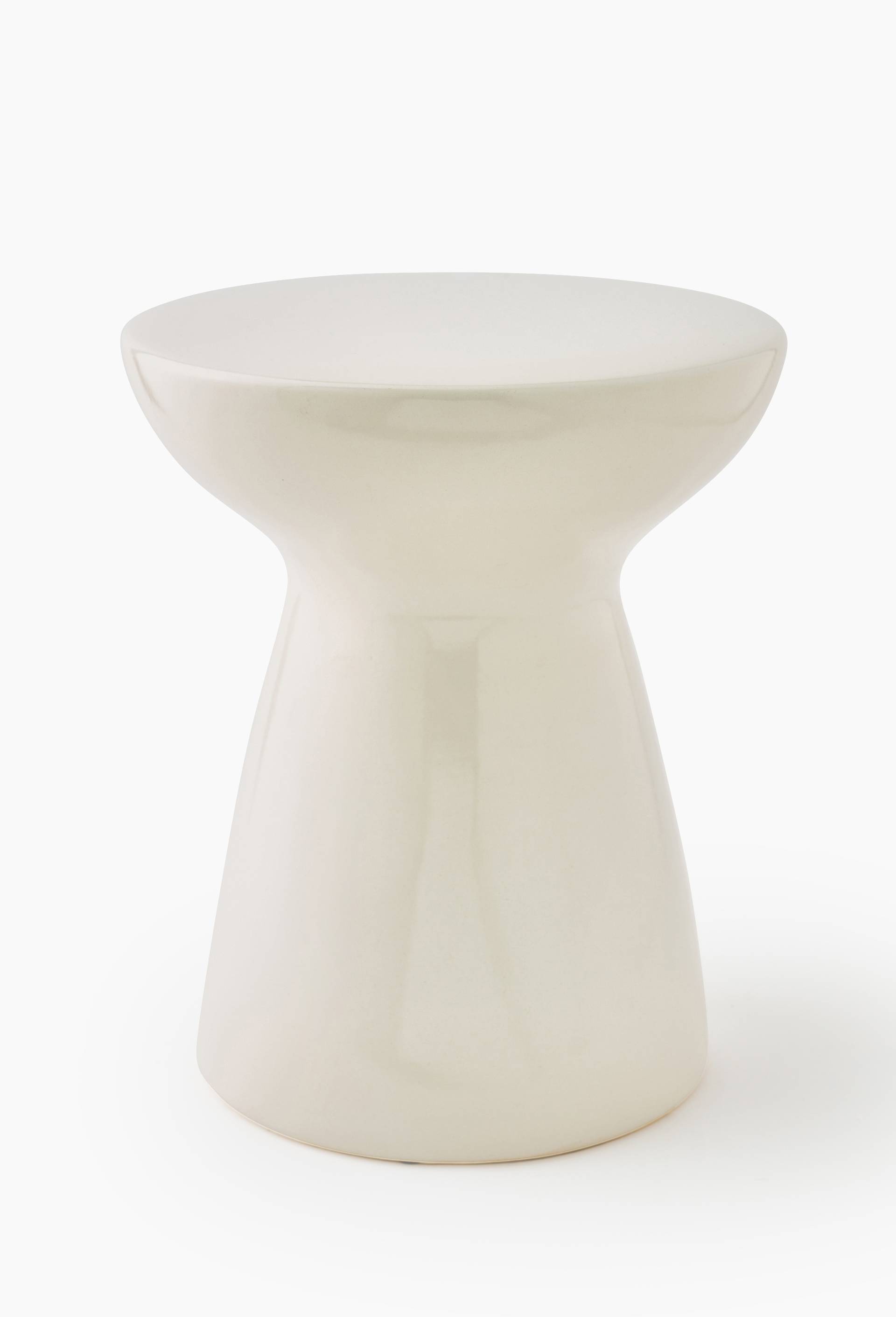 Tabouret totem, 35.5xH42.5cm, en c&eacute;ramique, Blanc, large image number 0
