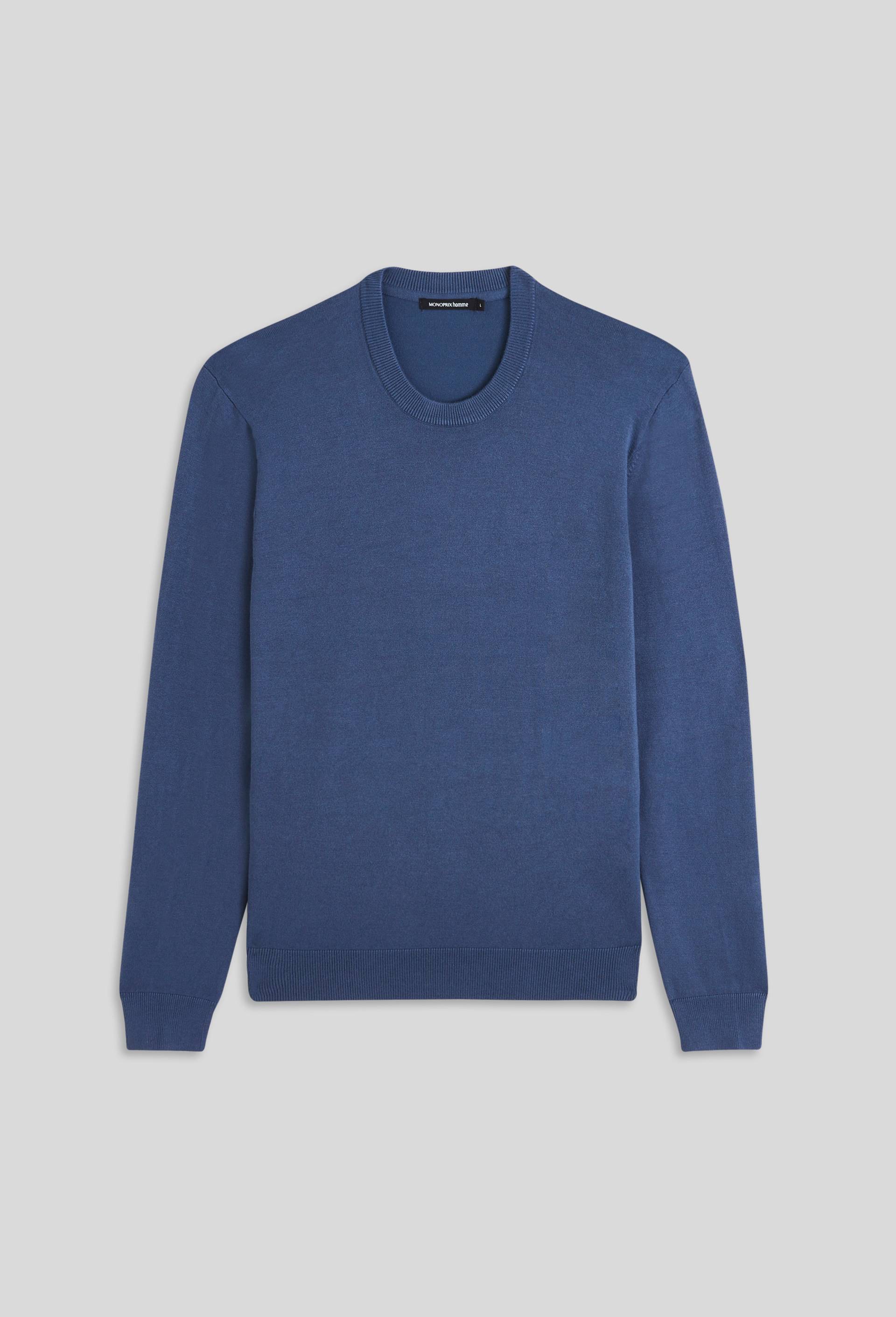 Pull col rond, Bleu foncé, large image number 2