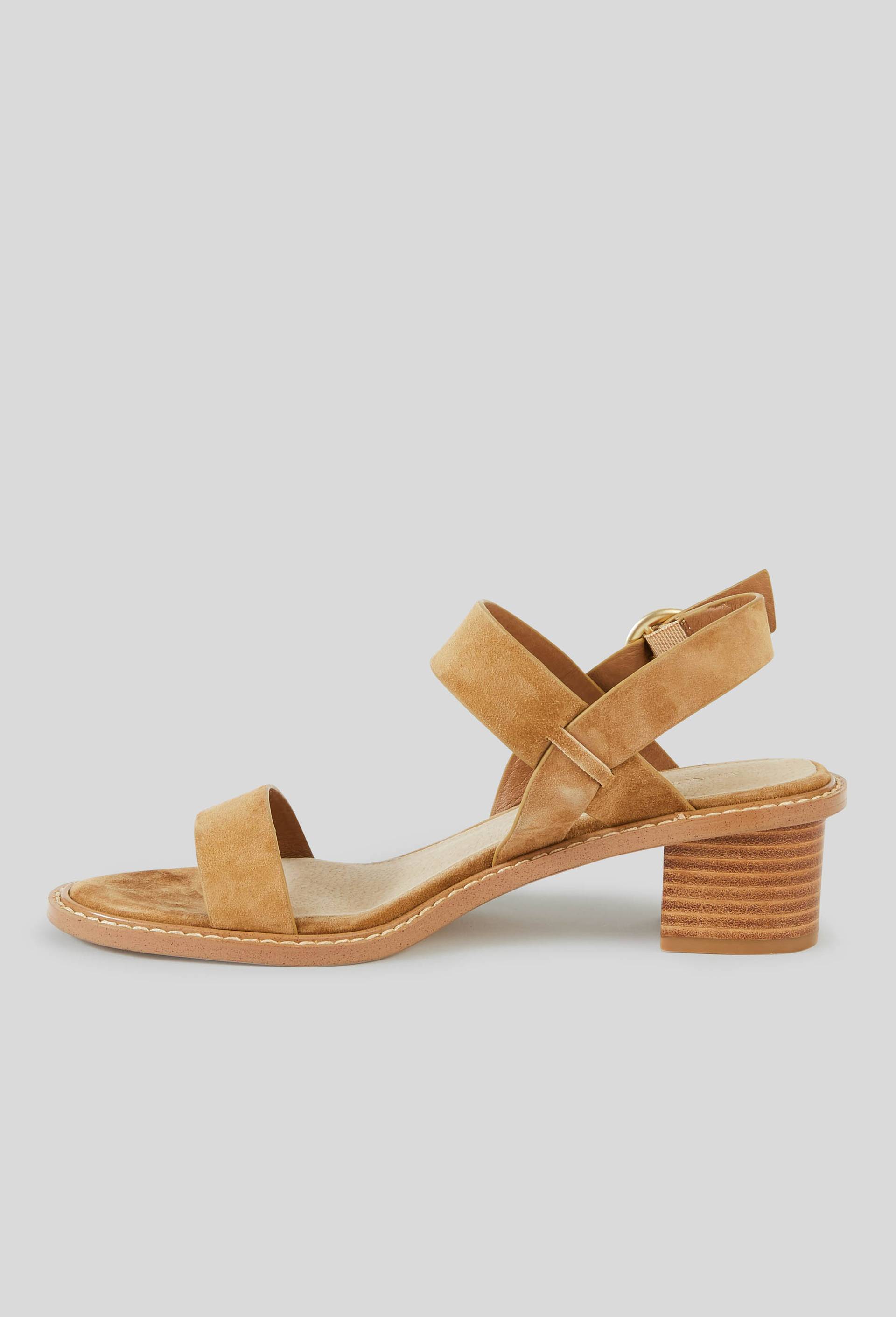 Sandales à talon,croûte de cuir responsable, Beige, large image number 1