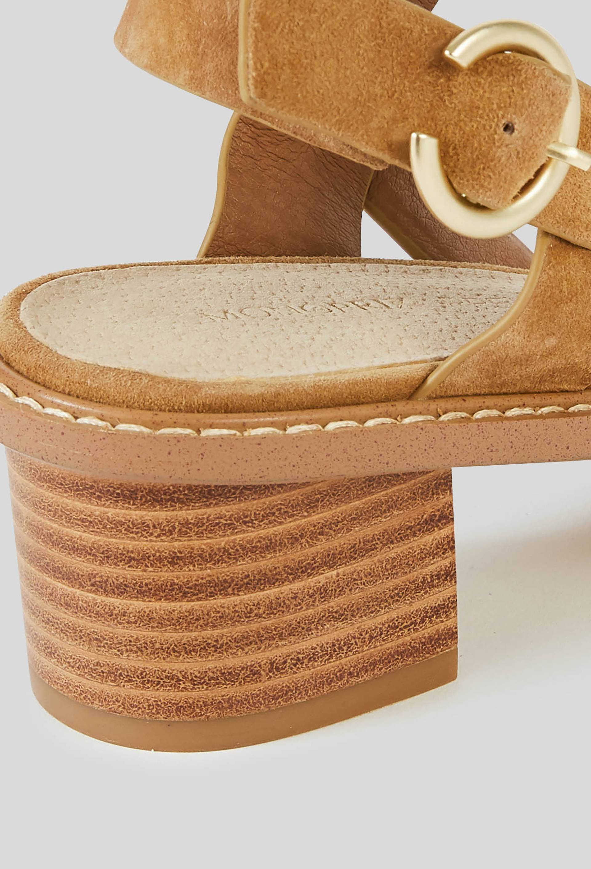 Sandales à talon,croûte de cuir responsable, Beige, large image number 2