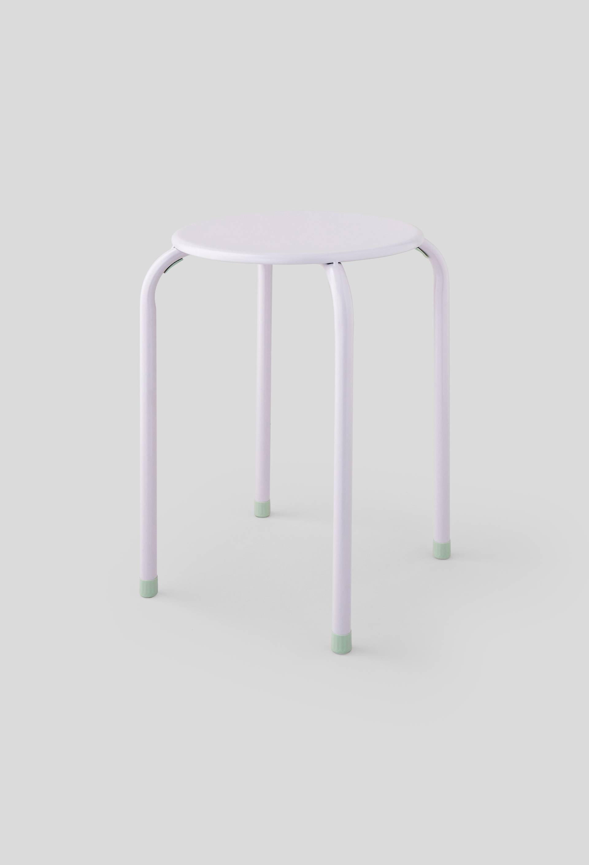 Tabouret en métal empilable, 30 x H45 cm, Violet clair, large image number 0