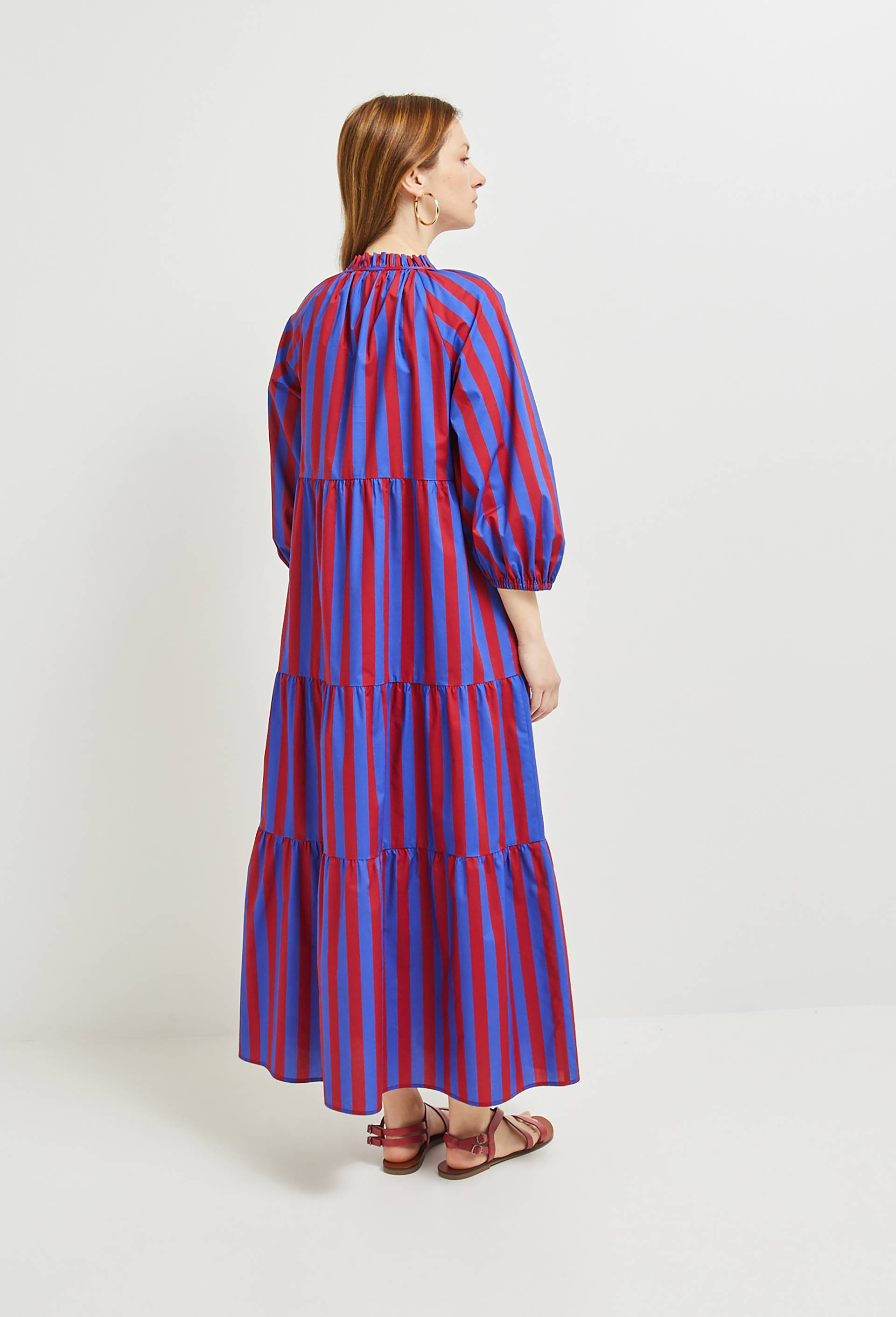 Robe ample rayée, Oekotex, Bleu, large image number 2