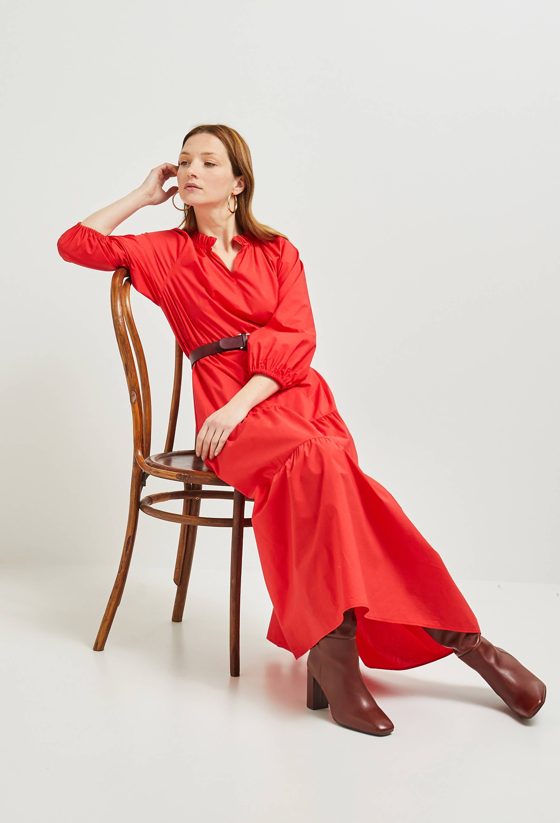 Robe ample, Oeko-Tex, Rouge, large image number 0