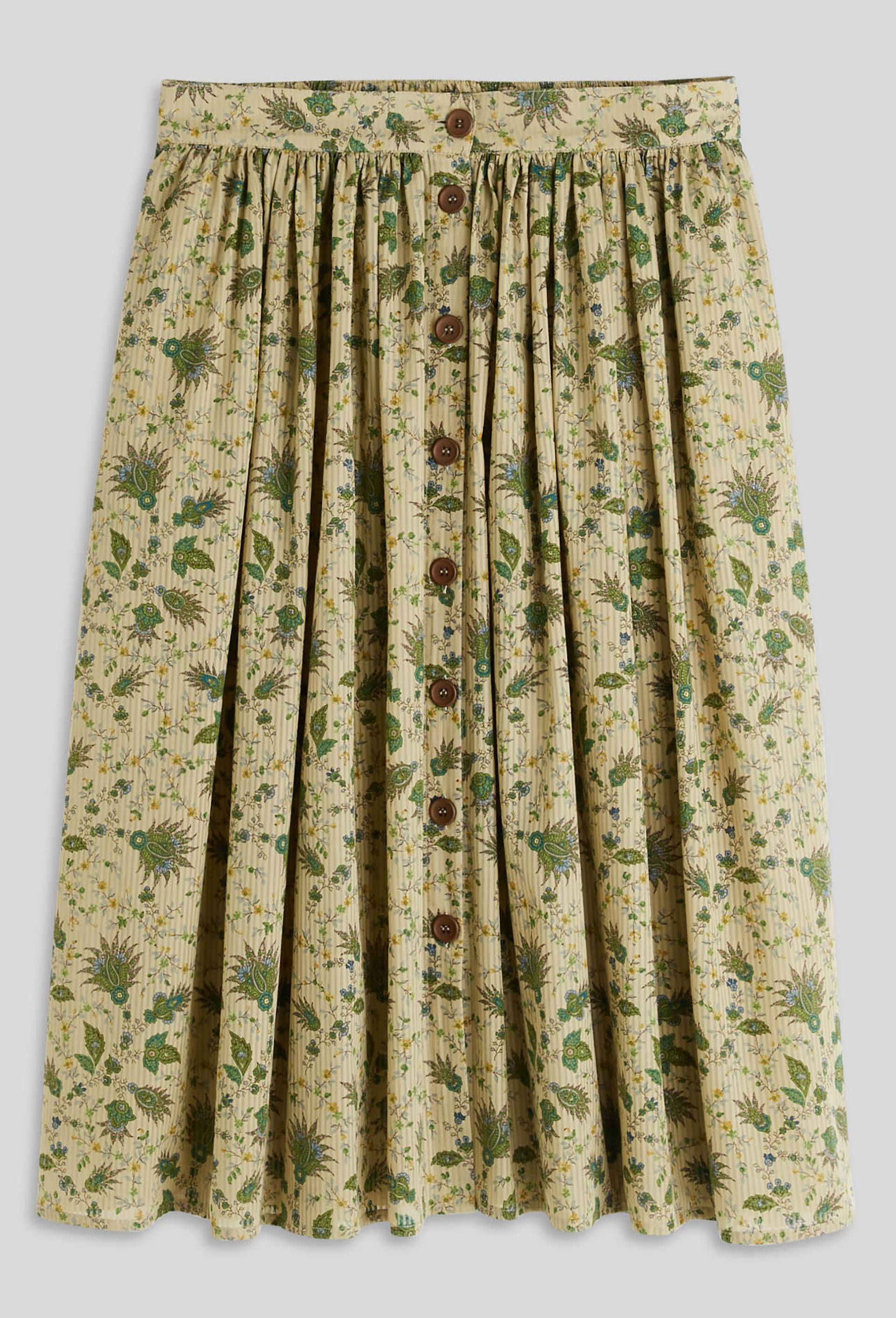 Jupe midi boutonnée, Oeko-Tex, Beige clair, large image number 2.0