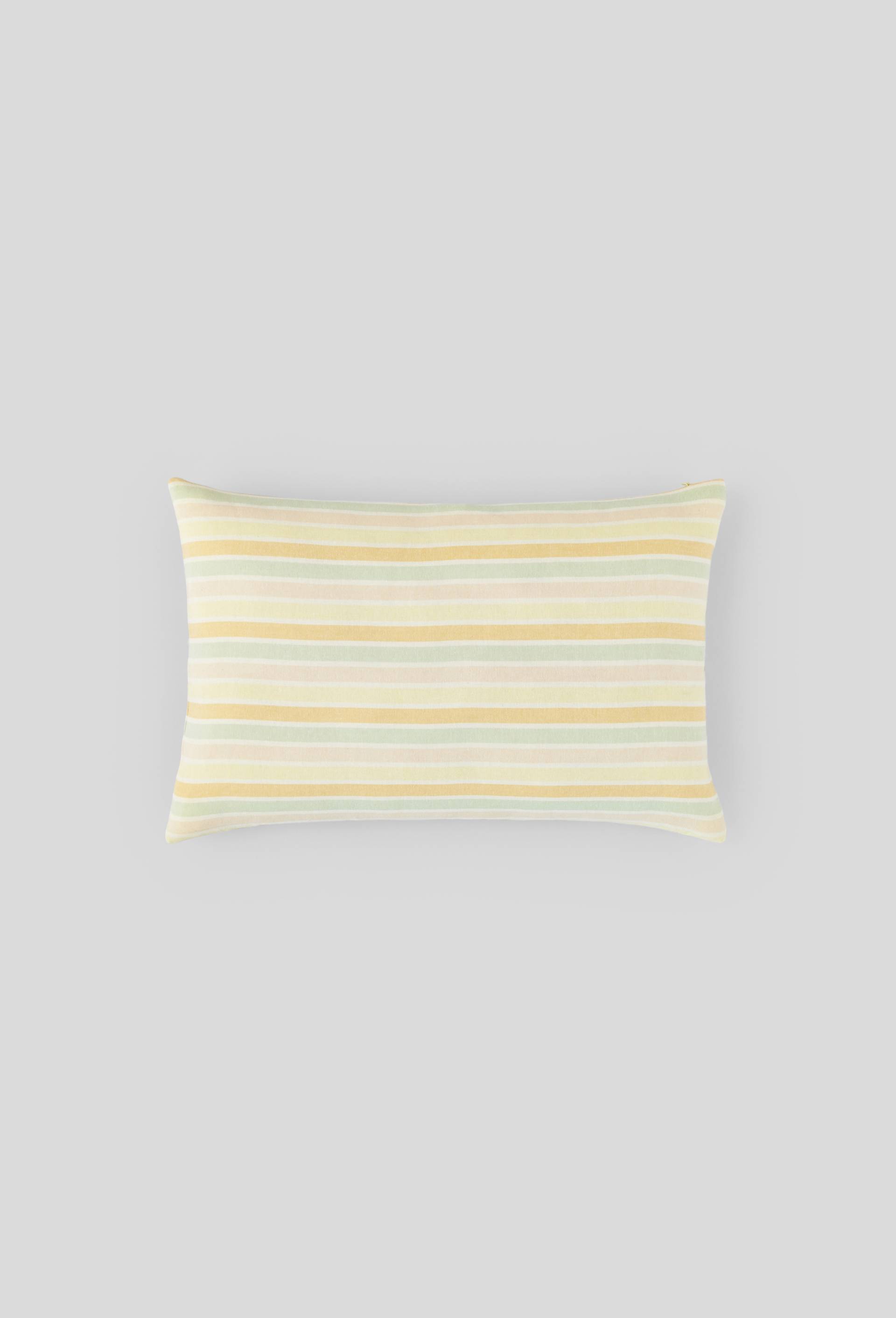 Coussin à rayures, 40x60cm, gaze de coton bio, Vert clair, large image number 0.0