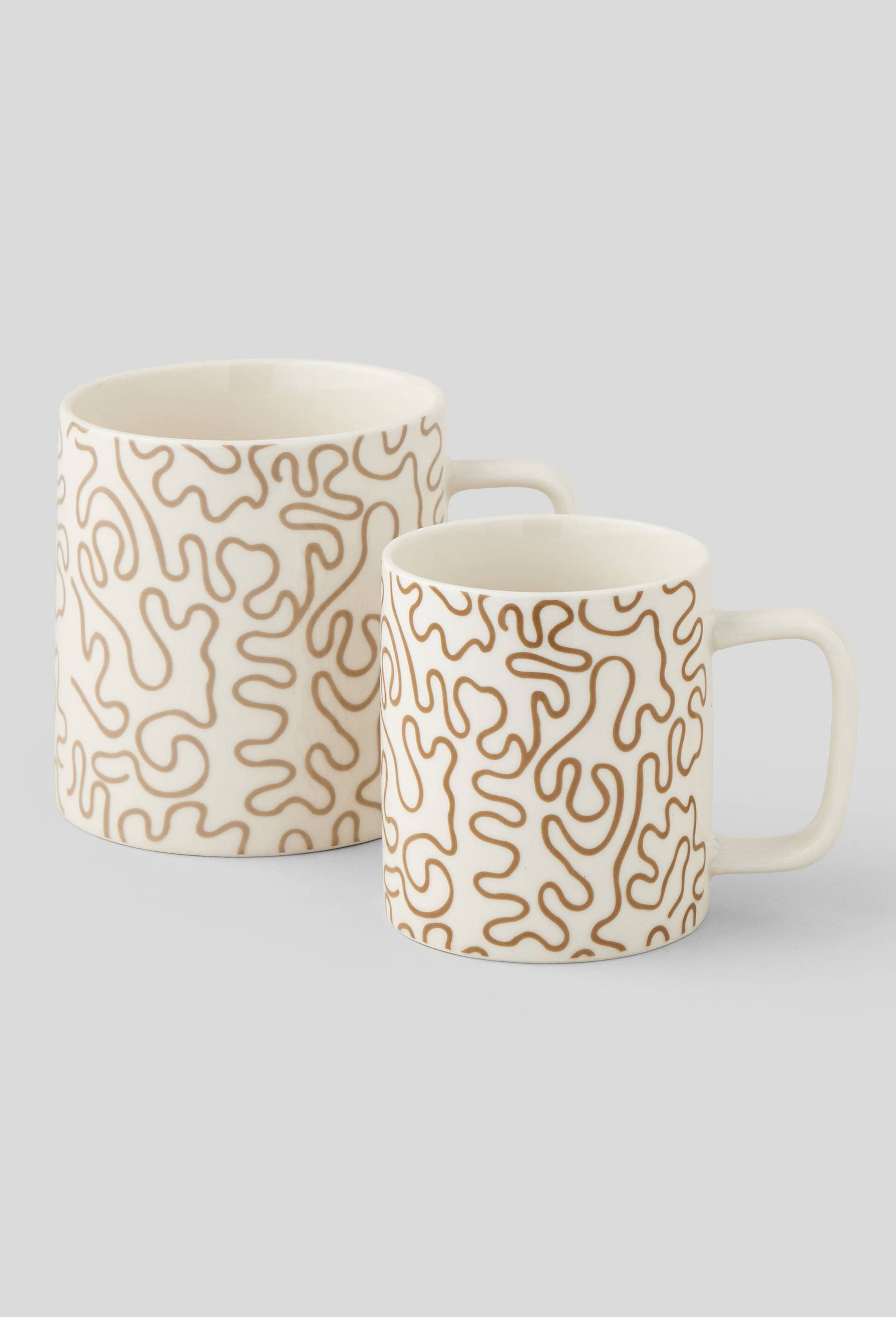 Mug droit imprimé, 32cl, Beige, large image number 1