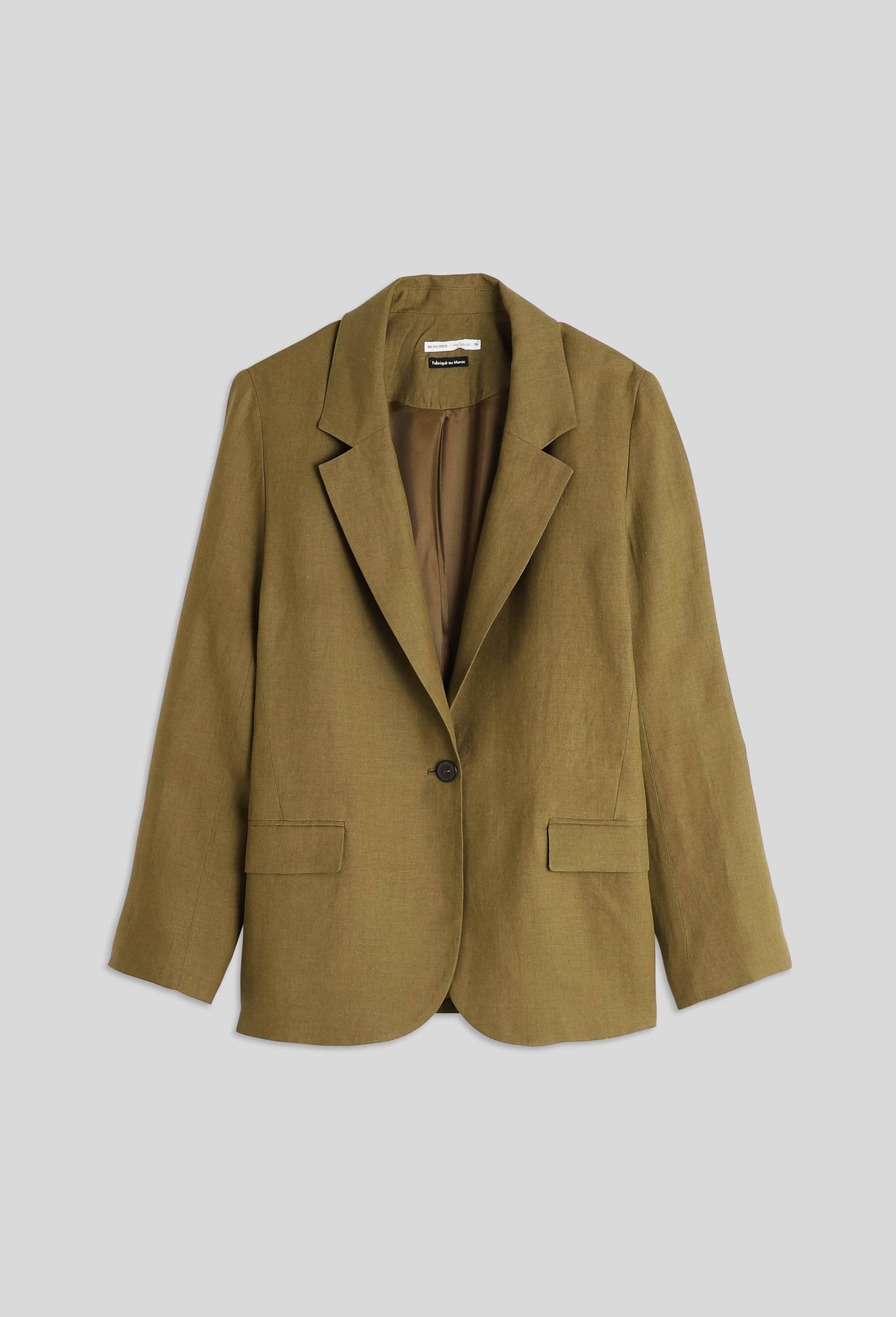 Blazer en lin, european flax, Beige foncé, large image number 2.0