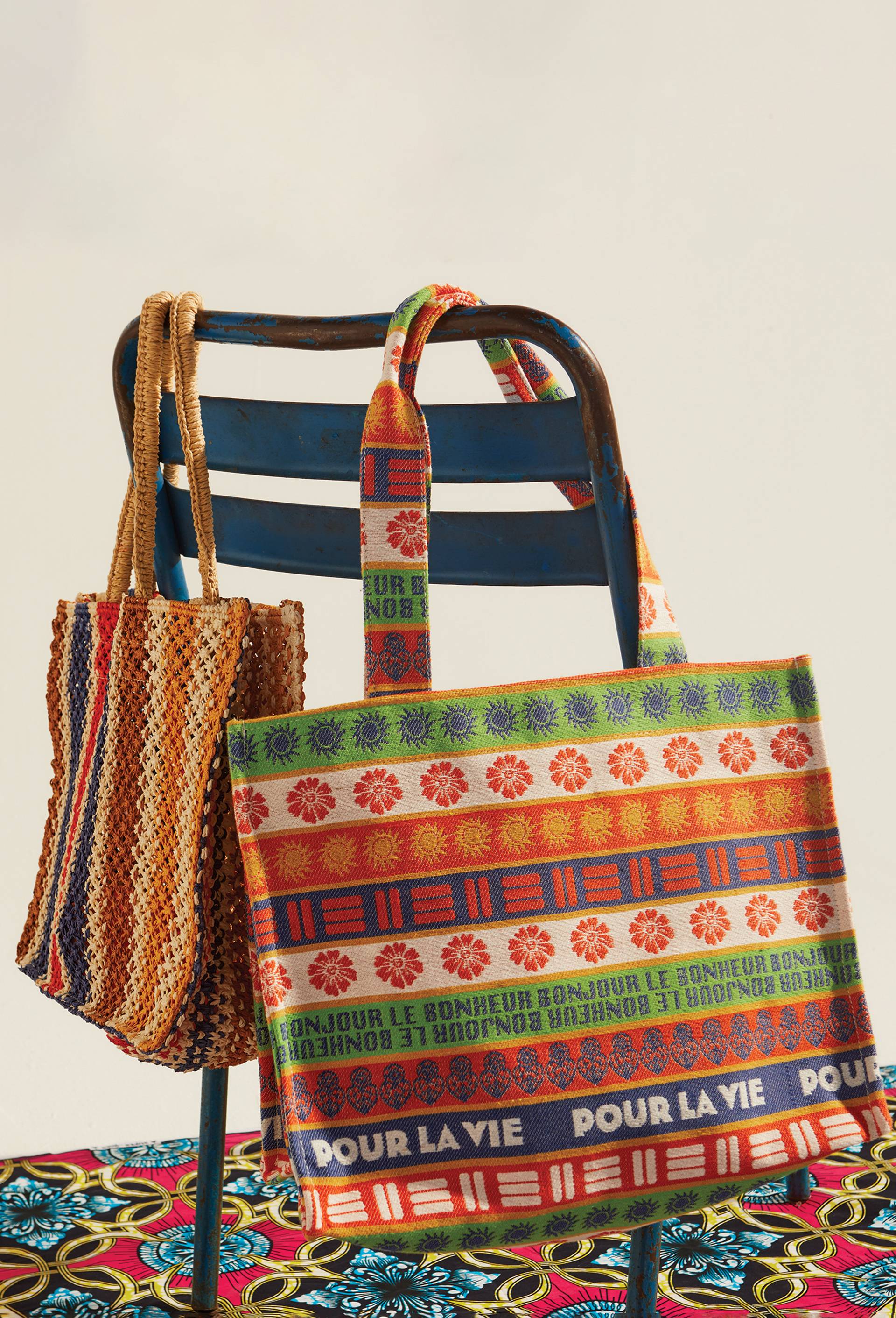 Cabas en coton jacquard, Multicolore, large image number 0.0
