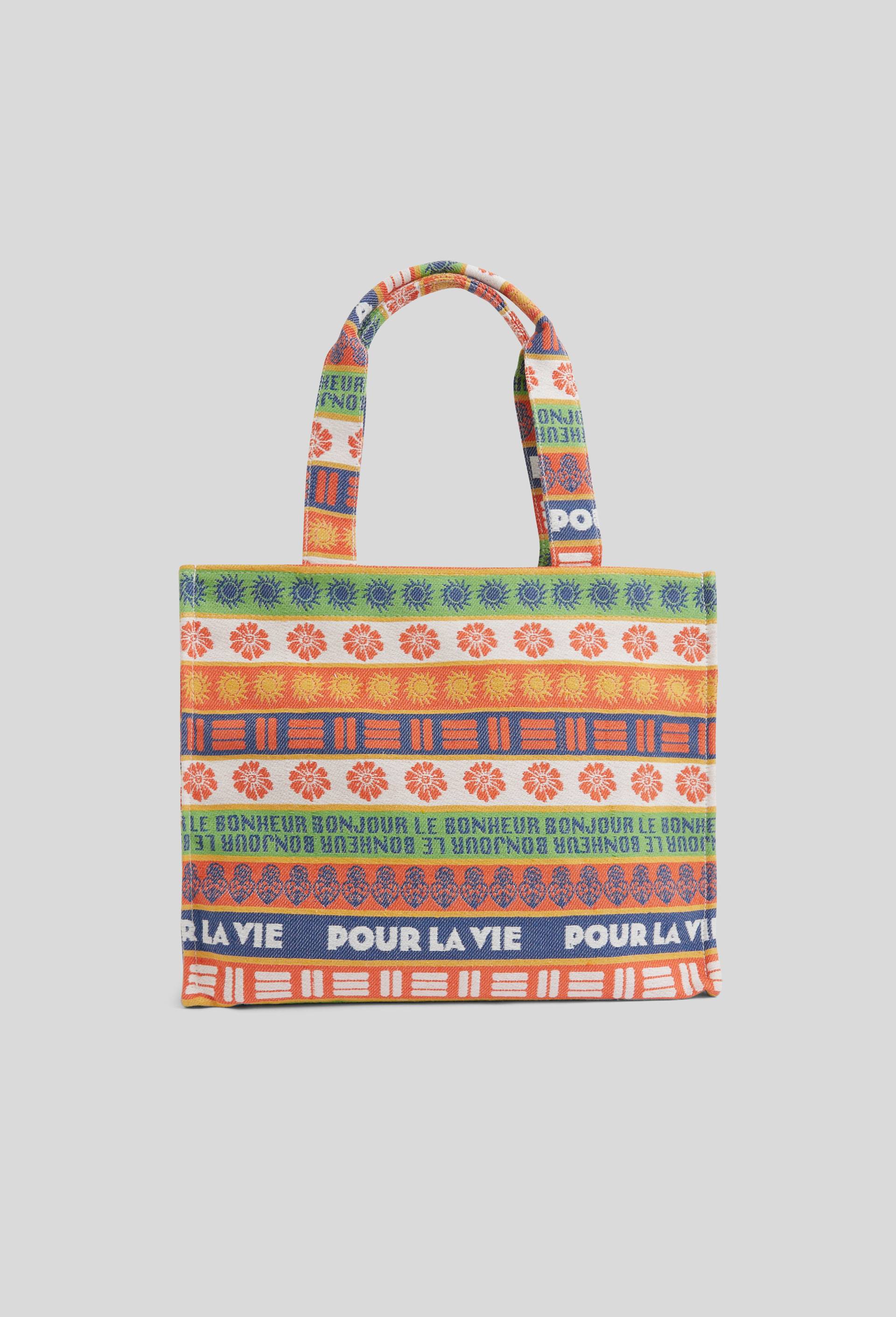 Cabas en coton jacquard, Multicolore, large image number 2.0