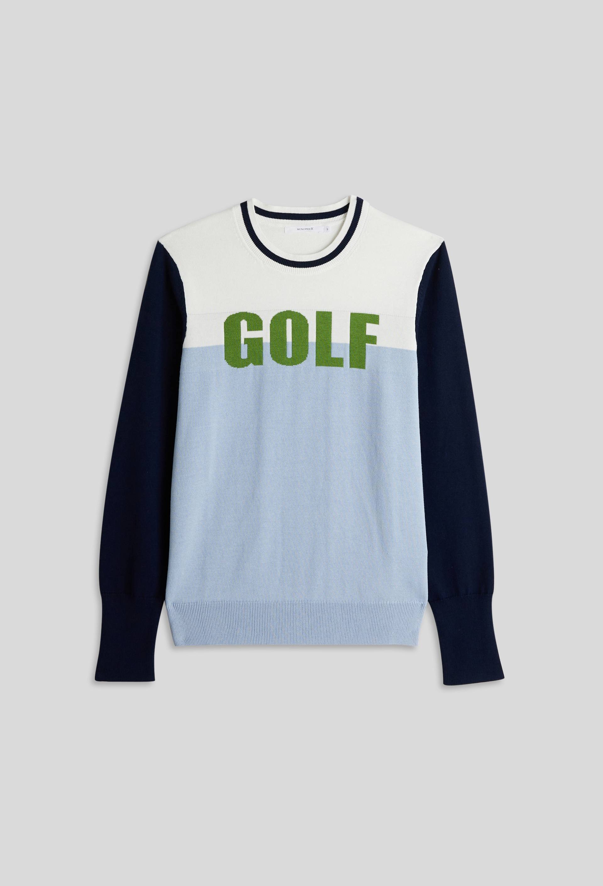 Pull de golf en maille, Bleu, large image number 2.0