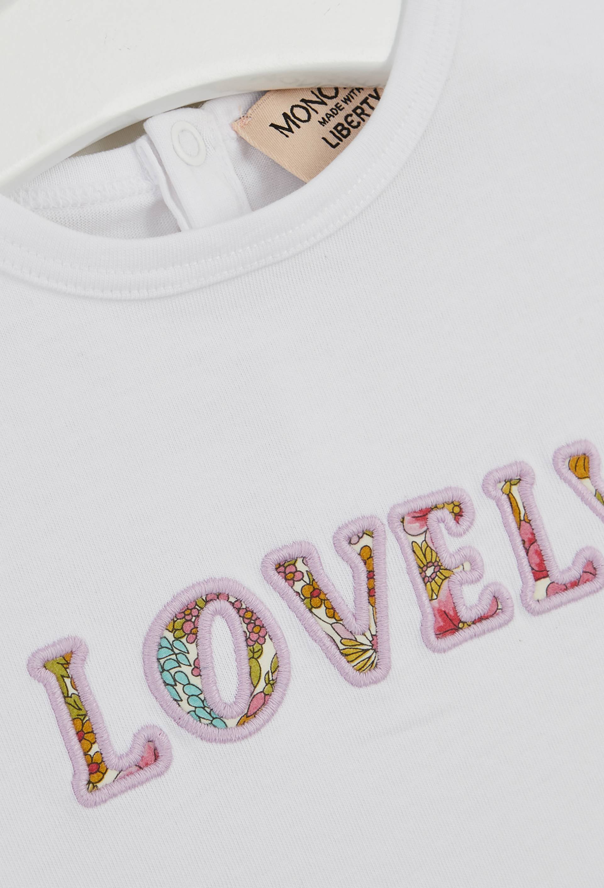 T-shirt lovely Made With Liberty Fabric, Blanc, large image number 2.0