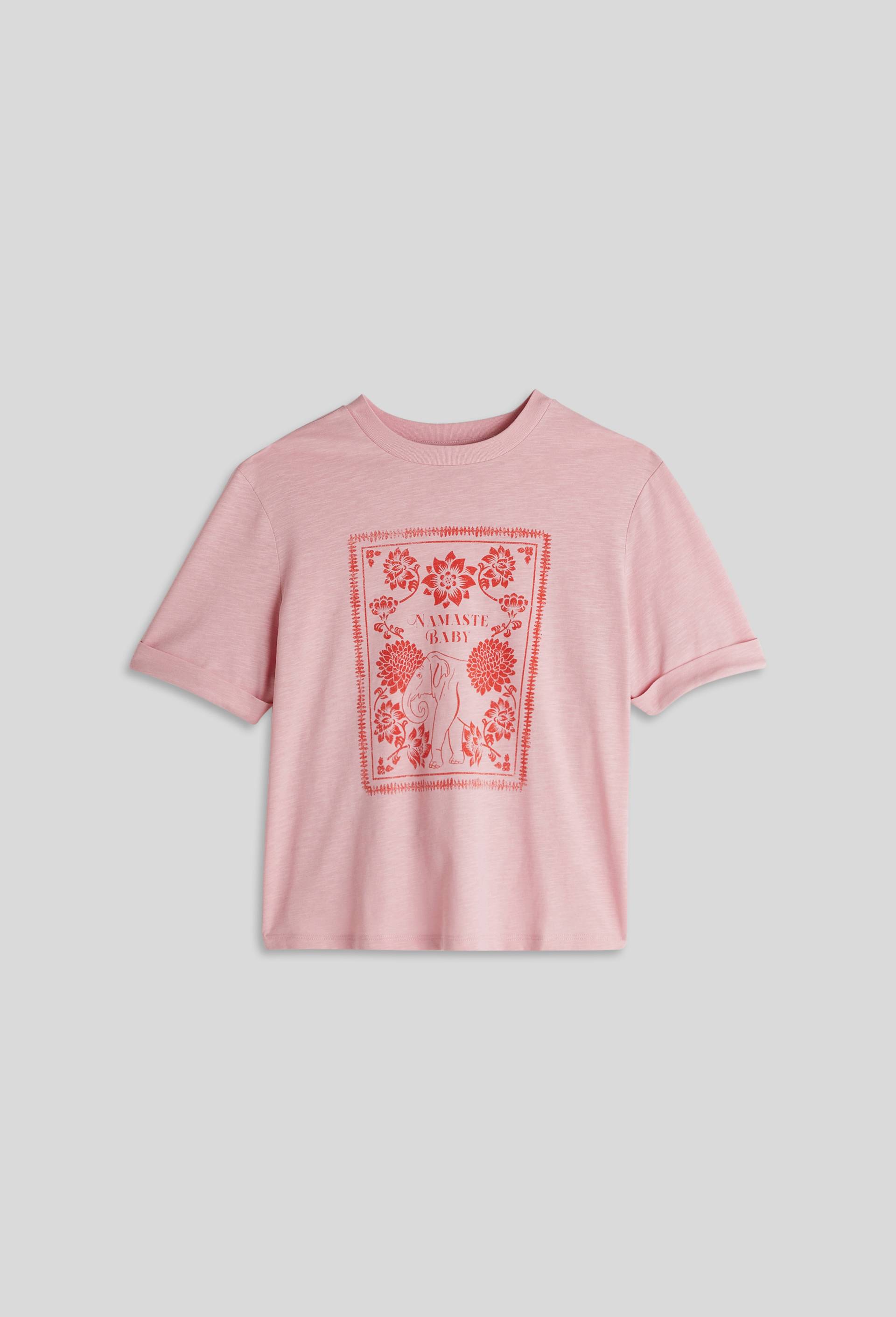 T.shirt avec imprimé placé en coton BIO, Rose, large image number 3