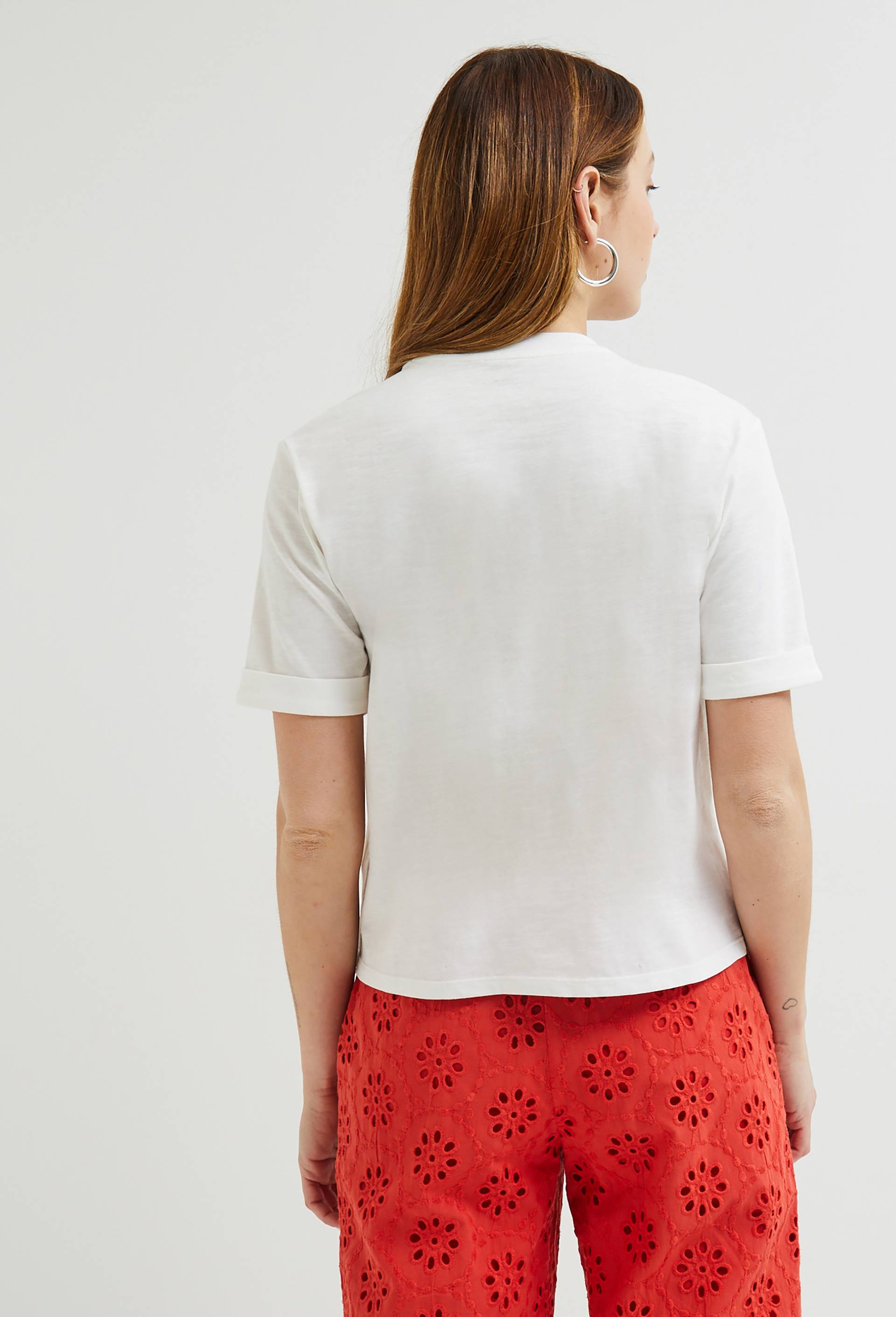 T.shirt avec imprimé placé en coton BIO, Ecru, large image number 1