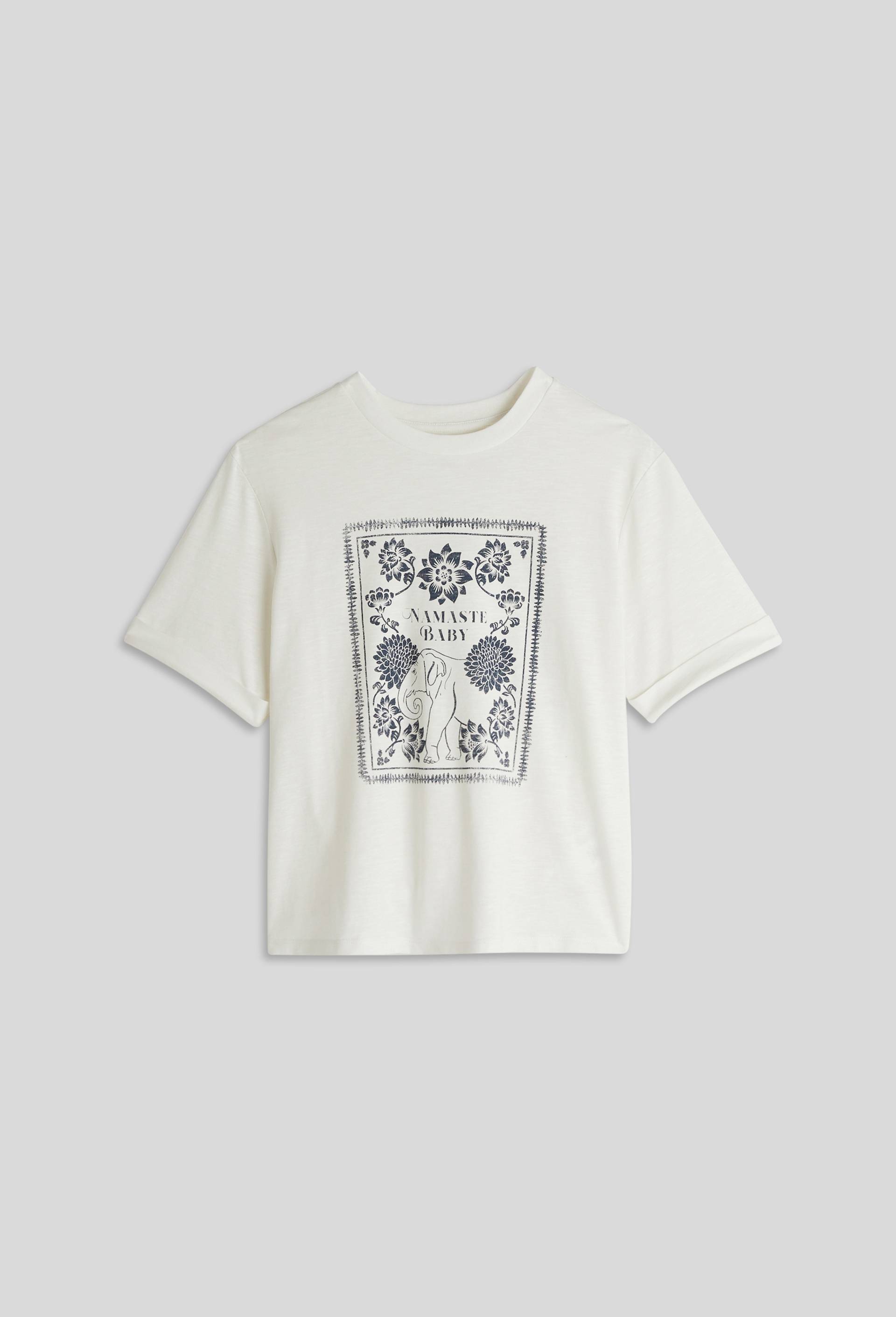 T.shirt avec imprimé placé en coton BIO, Ecru, large image number 2.0