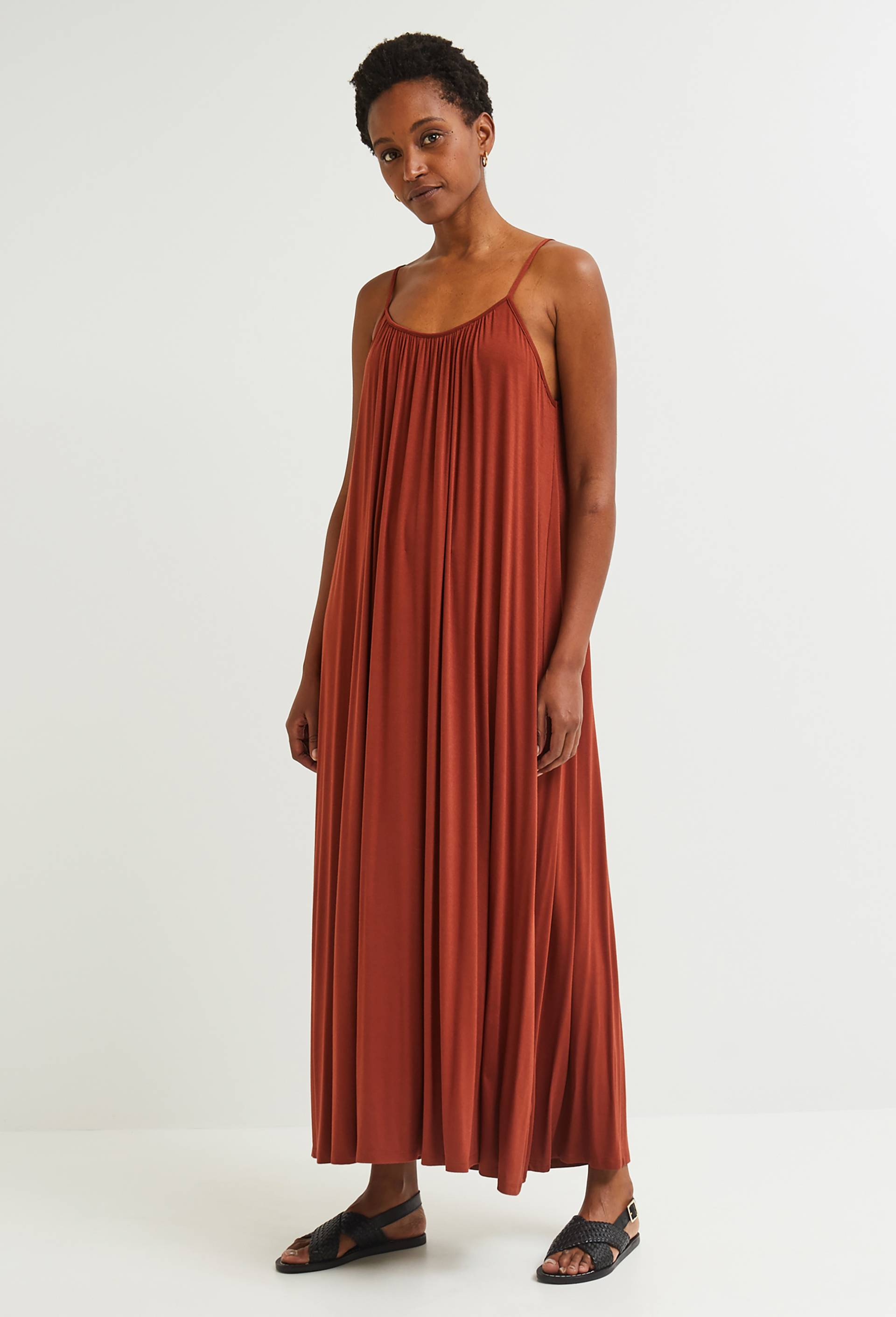 Robe décolleté dos, Brun, large image number 1