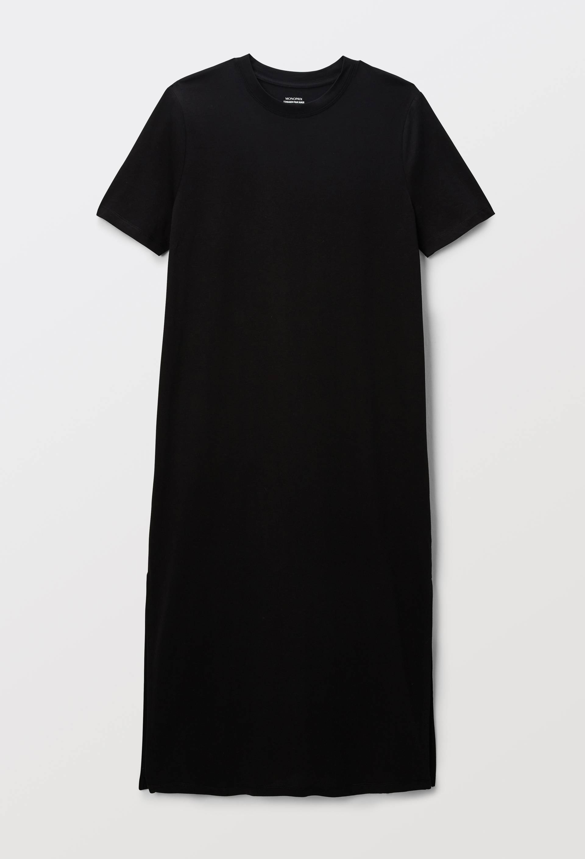 Robe t-shirt en coton BIO GOTS, Noir, large image number 2