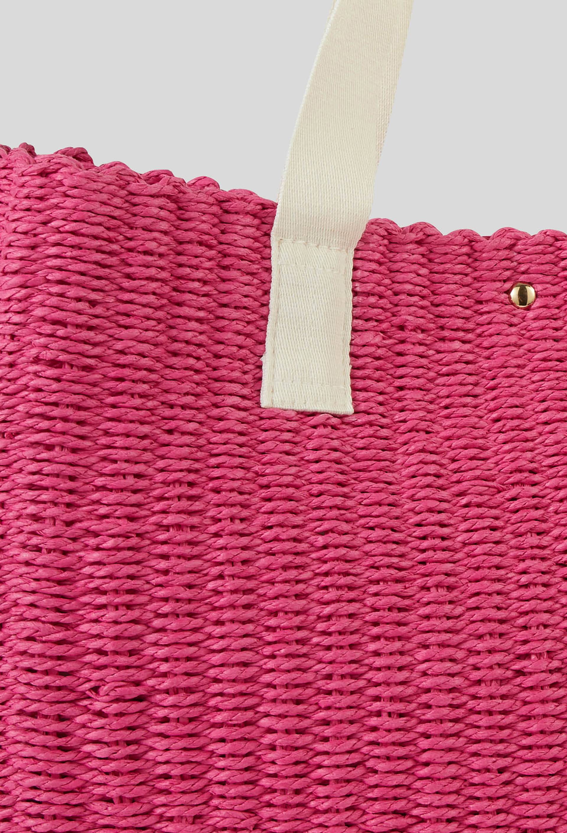 Panier en paille papier, Rose fonc&eacute;, large image number 2