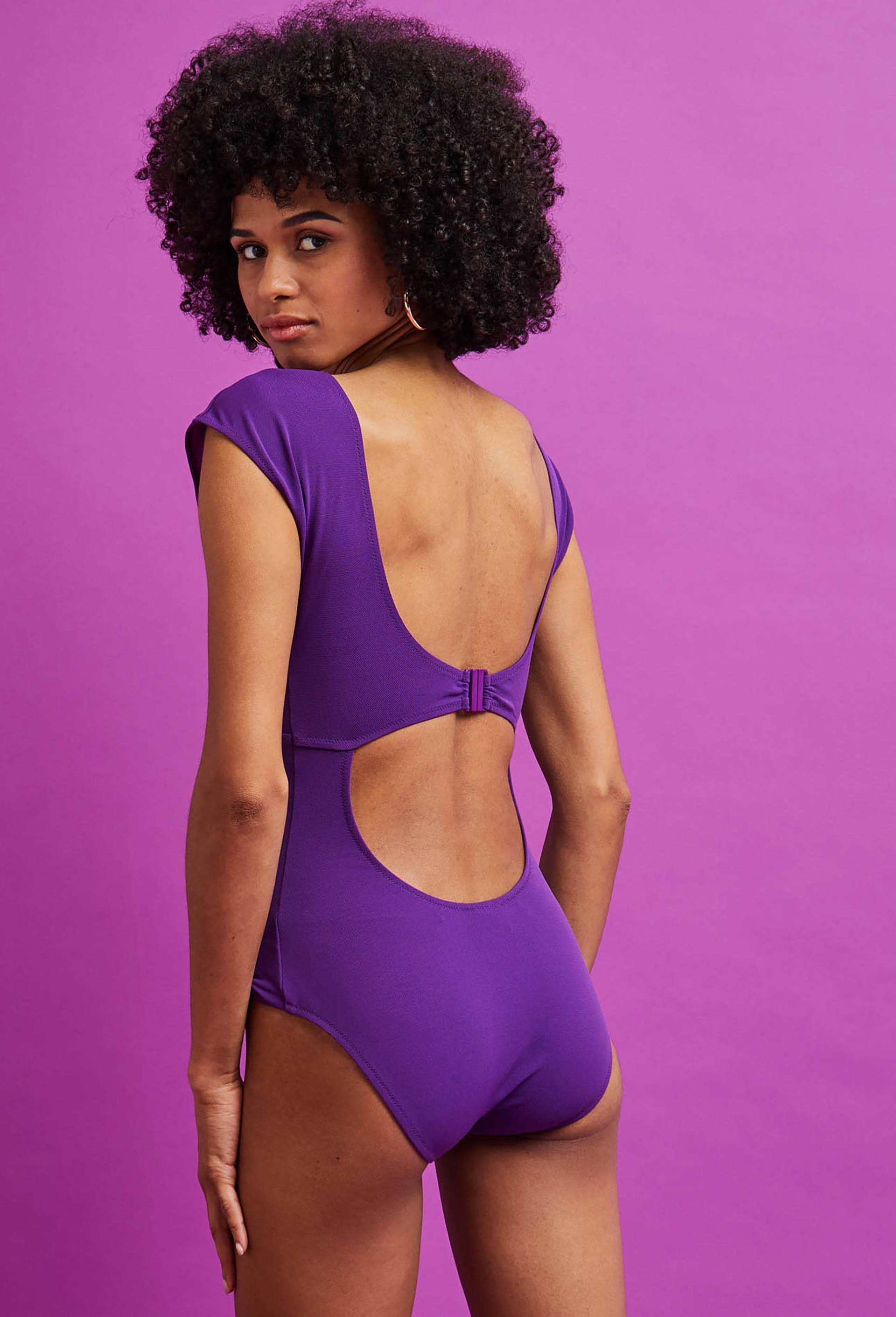 Maillot de bain 1 pièce, Violet, large image number 1