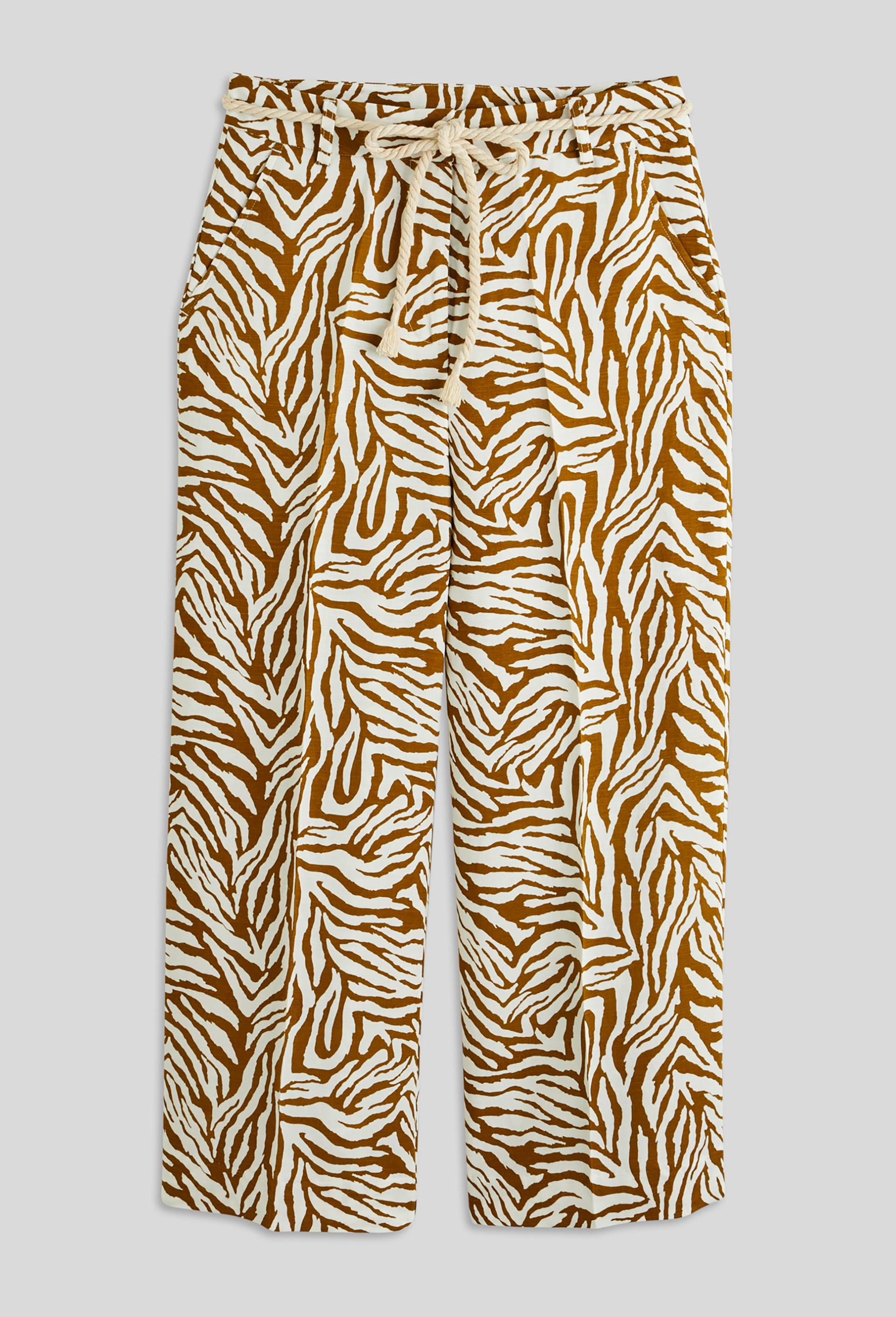 Pantalon large imprimé, certifié EcoVero, Jaune foncé, large image number 3