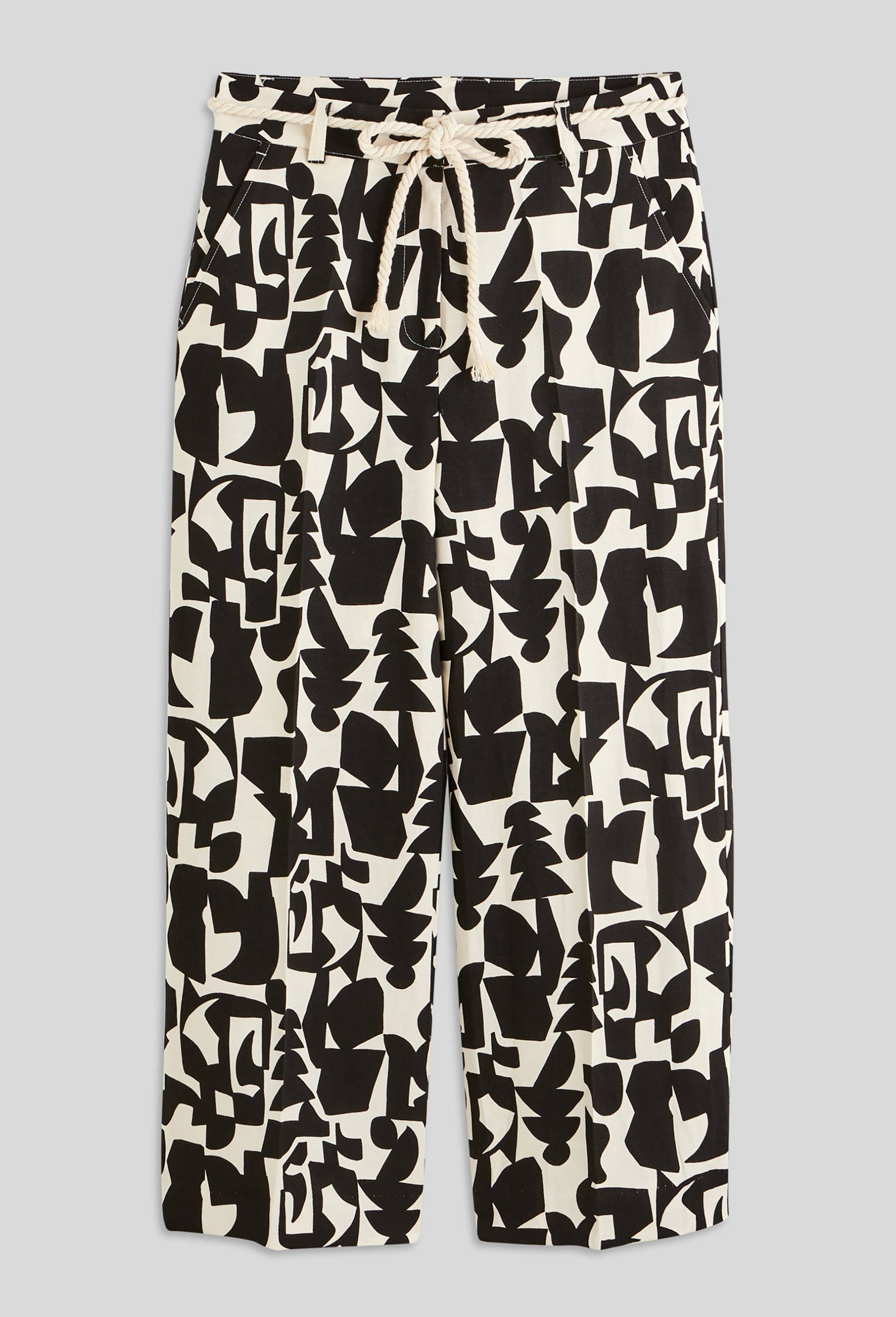 Pantalon large imprimé, certifié EcoVero, Beige clair, large image number 2
