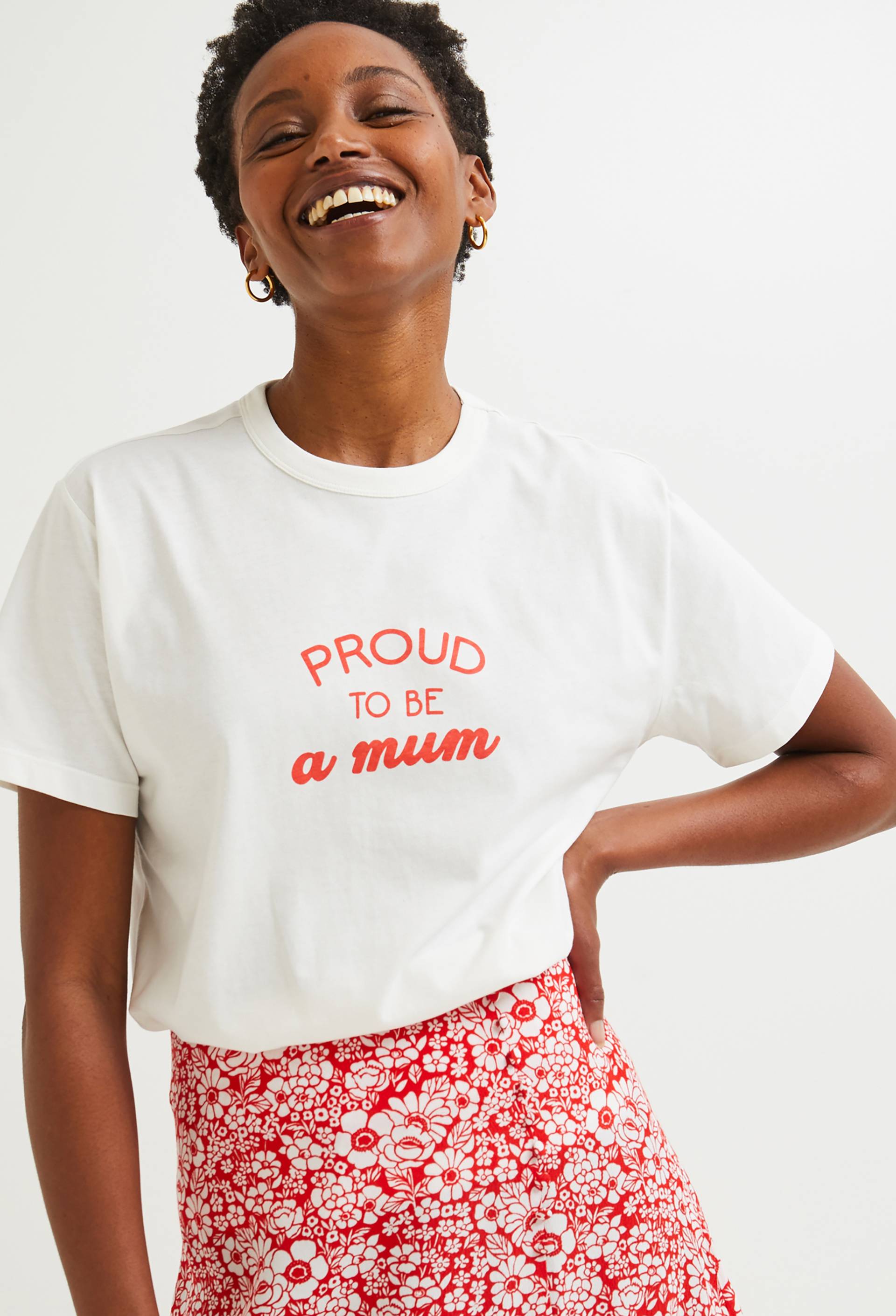 T.shirt à message placé en coton BIO, Ecru, large image number 0.0