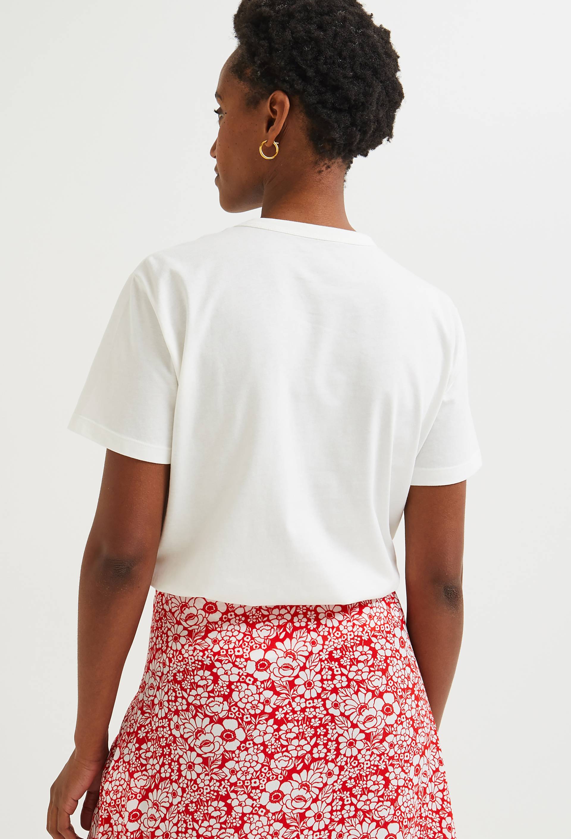 T.shirt à message placé en coton BIO, Ecru, large image number 1