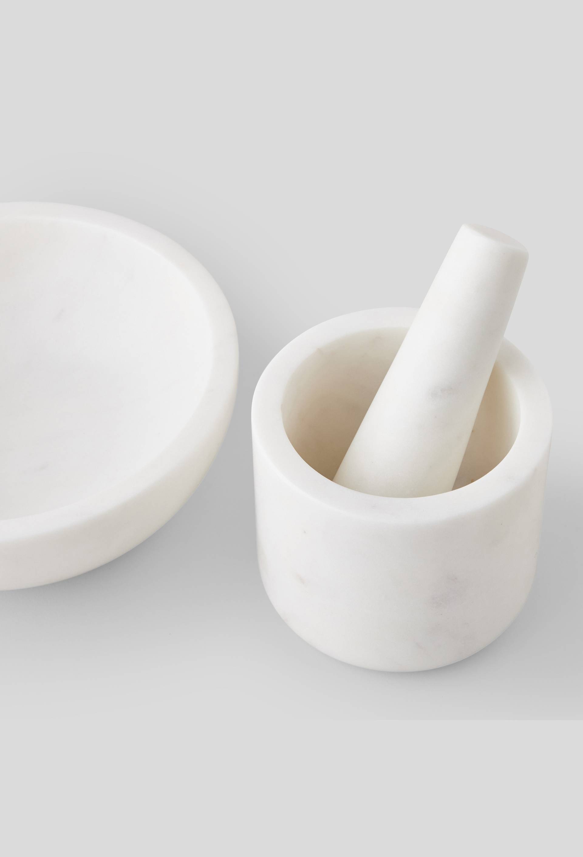 Mortier en marbre, 16cm, Blanc, large image number 1