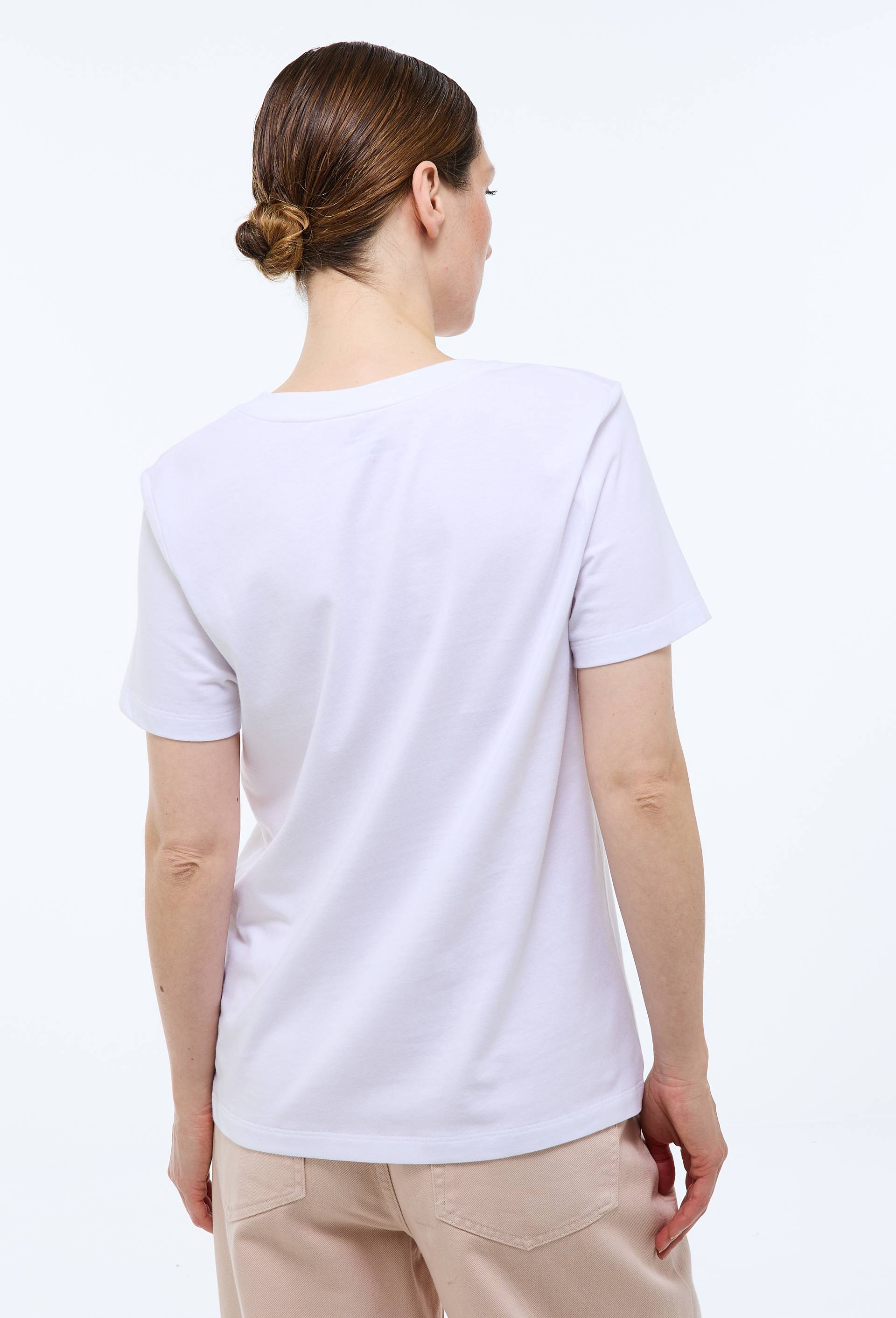 T-shirt manches courtes uni en coton BIO GOTS, Blanc, large image number 1.0