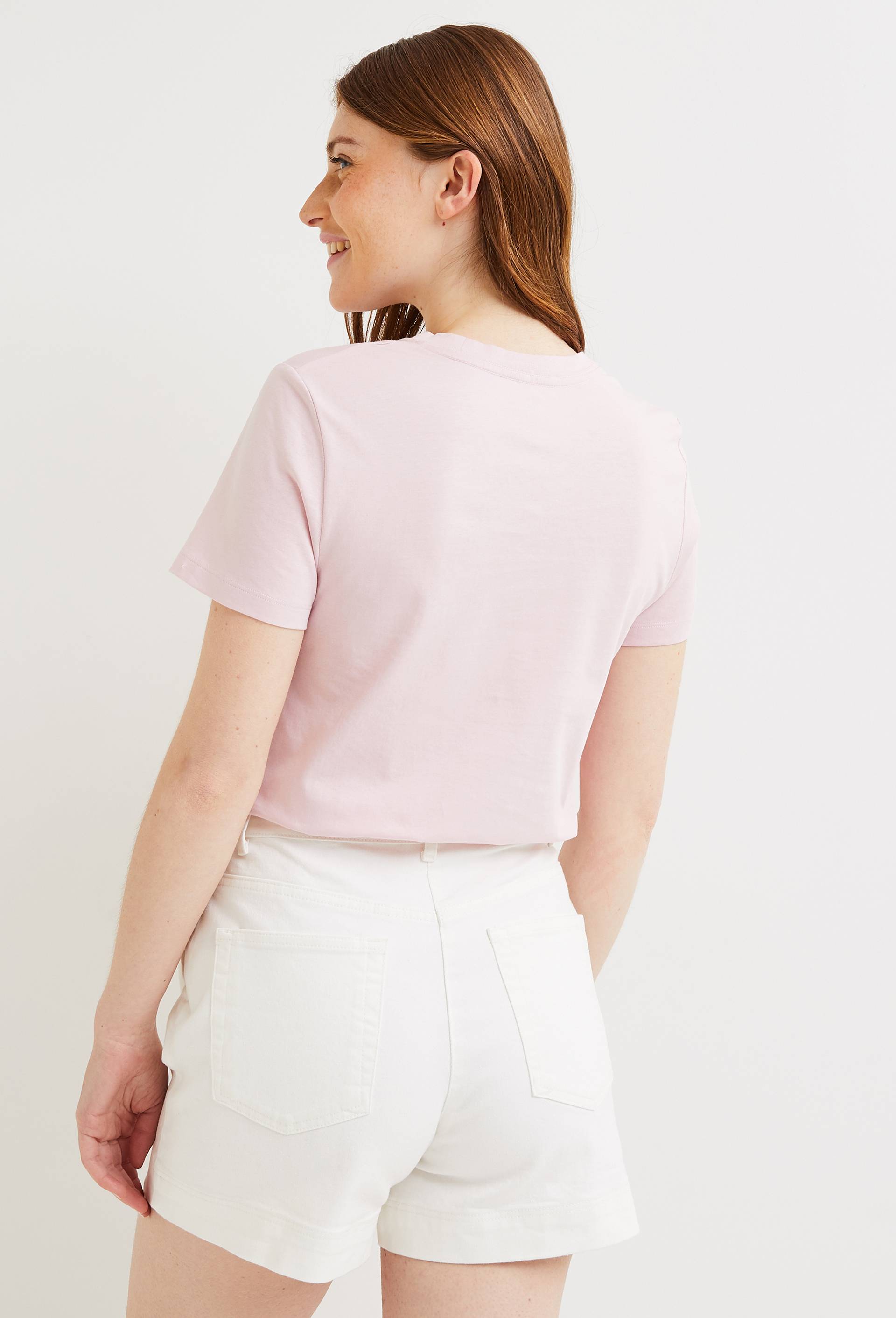 T-shirt En Soie Monoprix Couleur Vieux Rose - Taille 4 - Très Bon état - Basique Femme