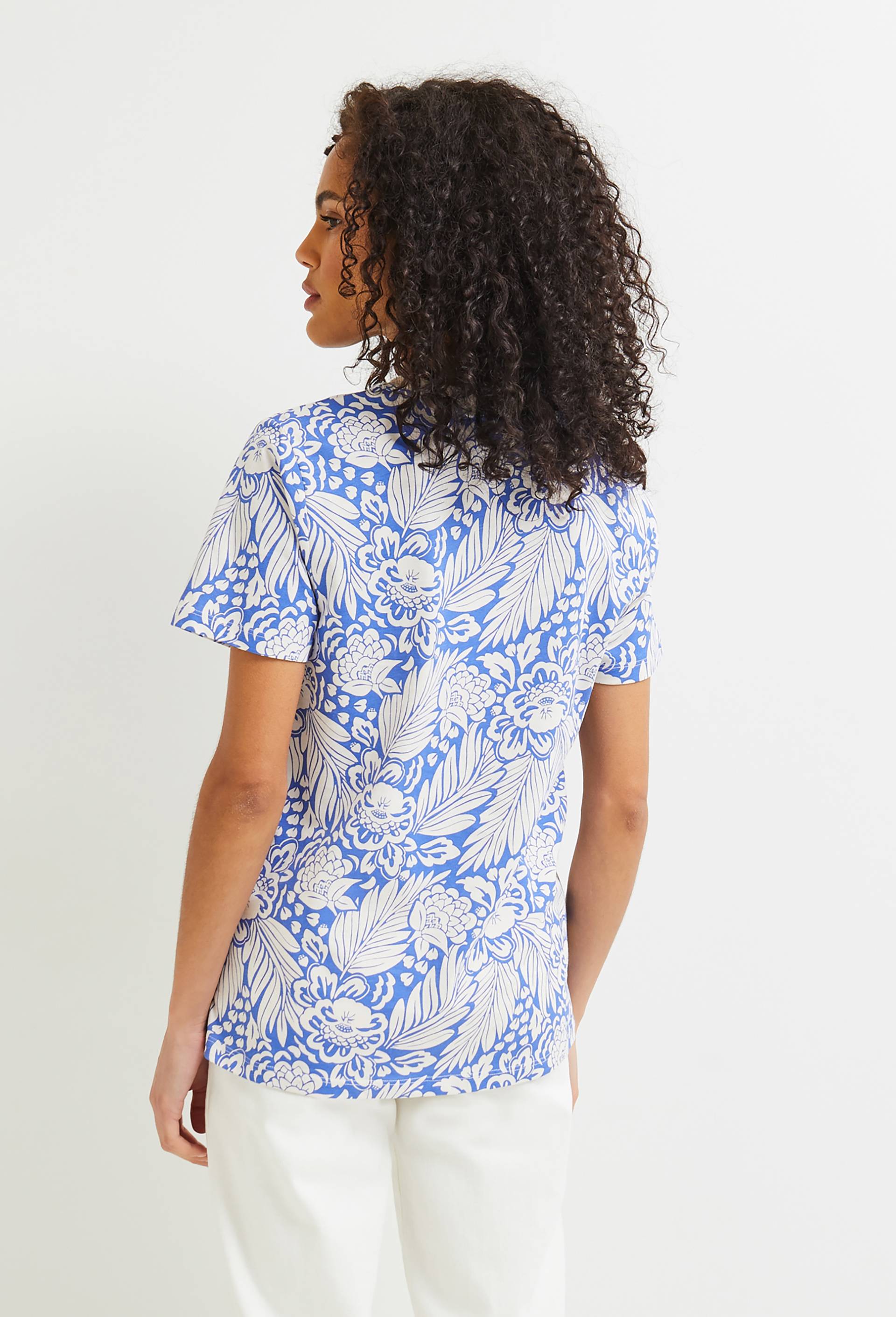 T-shirt imprimé en coton BIO, certifié OEKO-TEX, Bleu, large image number 1