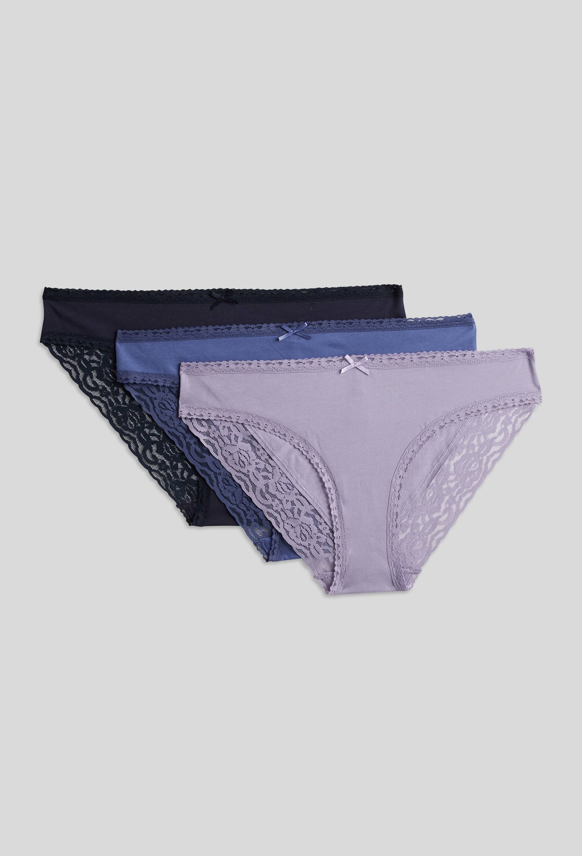 Lot de 3 culottes EVA en coton BIO GOTS, Bleu foncé, large image number 0
