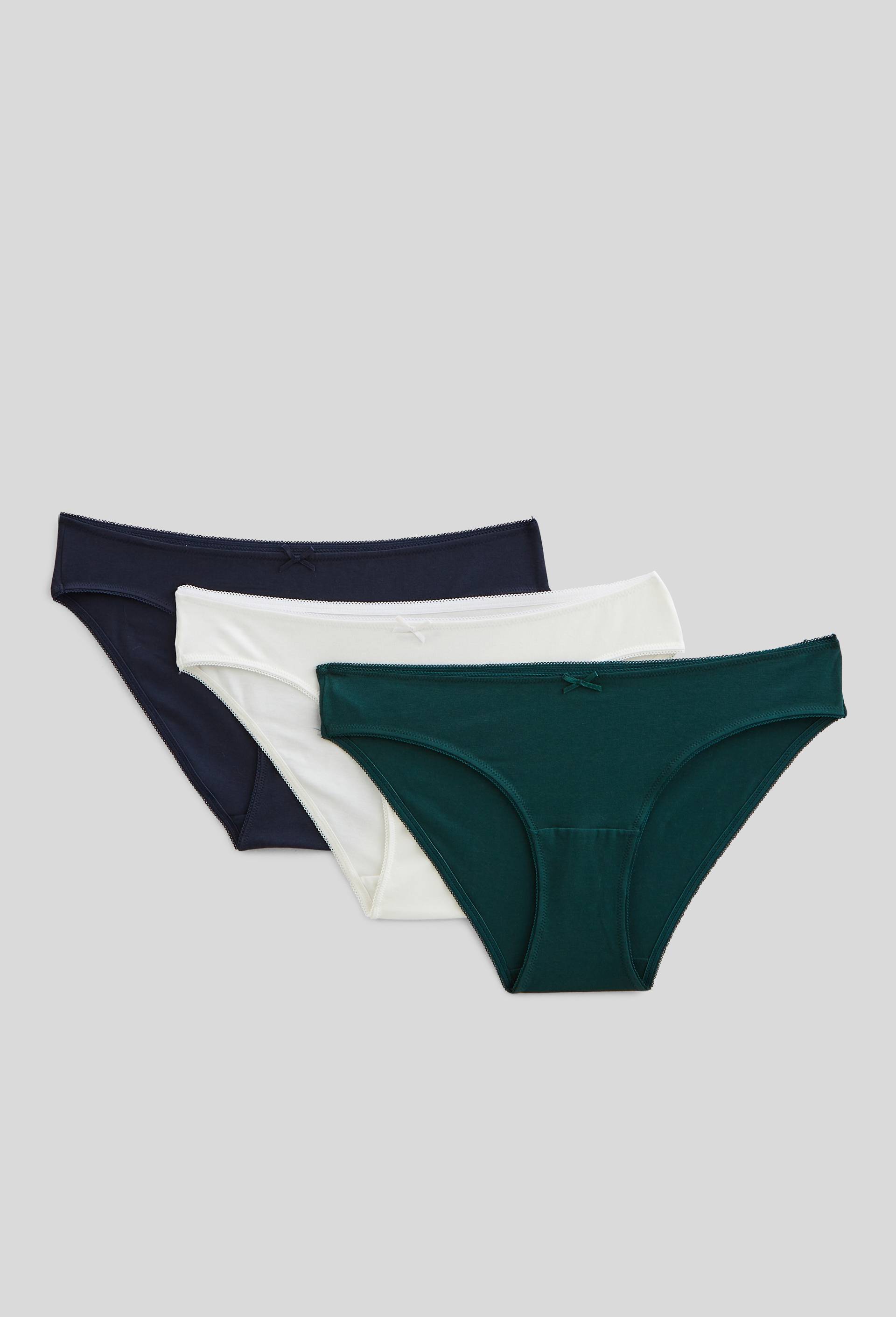 Lot de 3 culottes ALIX en coton BIO GOTS, Vert foncé, swatch image