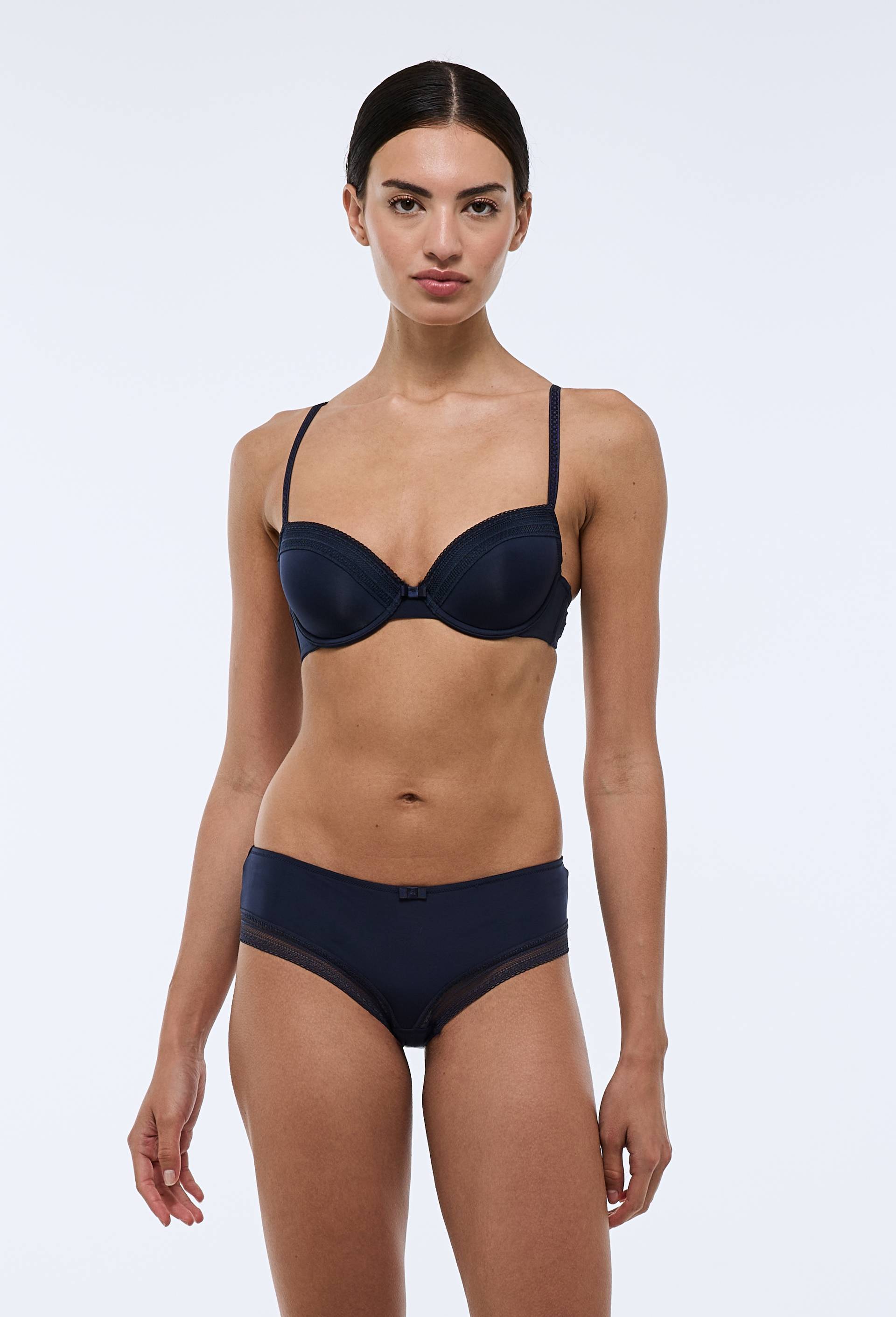 Soutien-gorge corbeille paddé IRIS en microfibre, Bleu foncé, swatch image