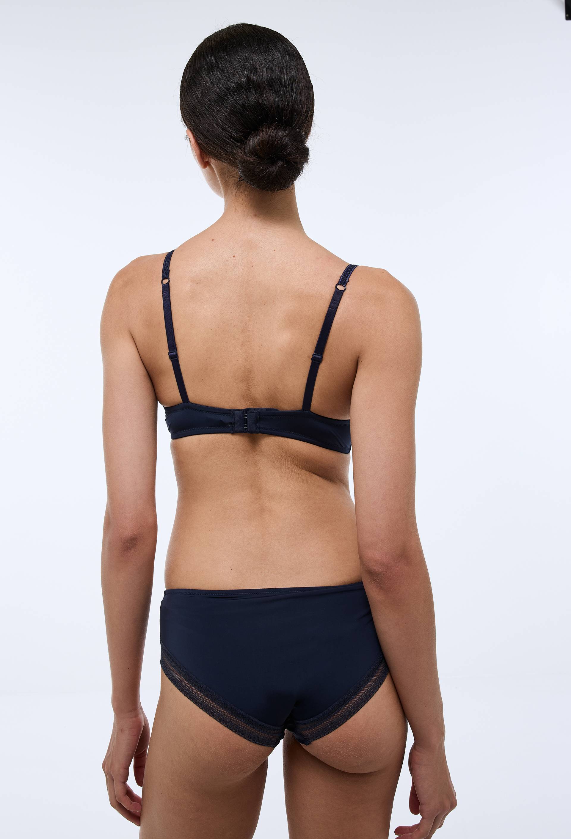 Soutien-gorge corbeille padd&eacute; IRIS en microfibre, Bleu fonc&eacute;, large image number 1.0