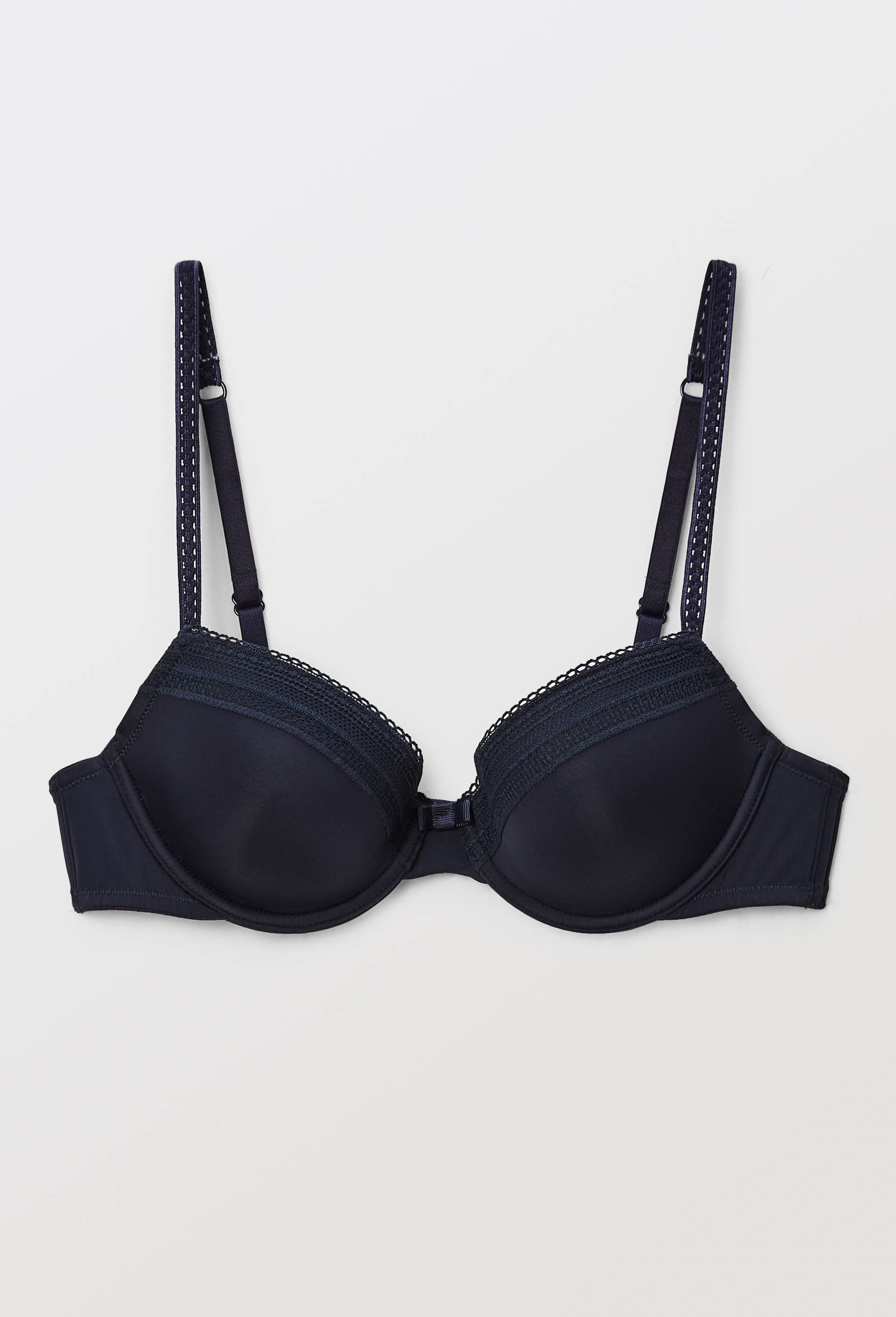 Soutien-gorge corbeille padd&eacute; IRIS en microfibre, Bleu fonc&eacute;, large image number 2.0