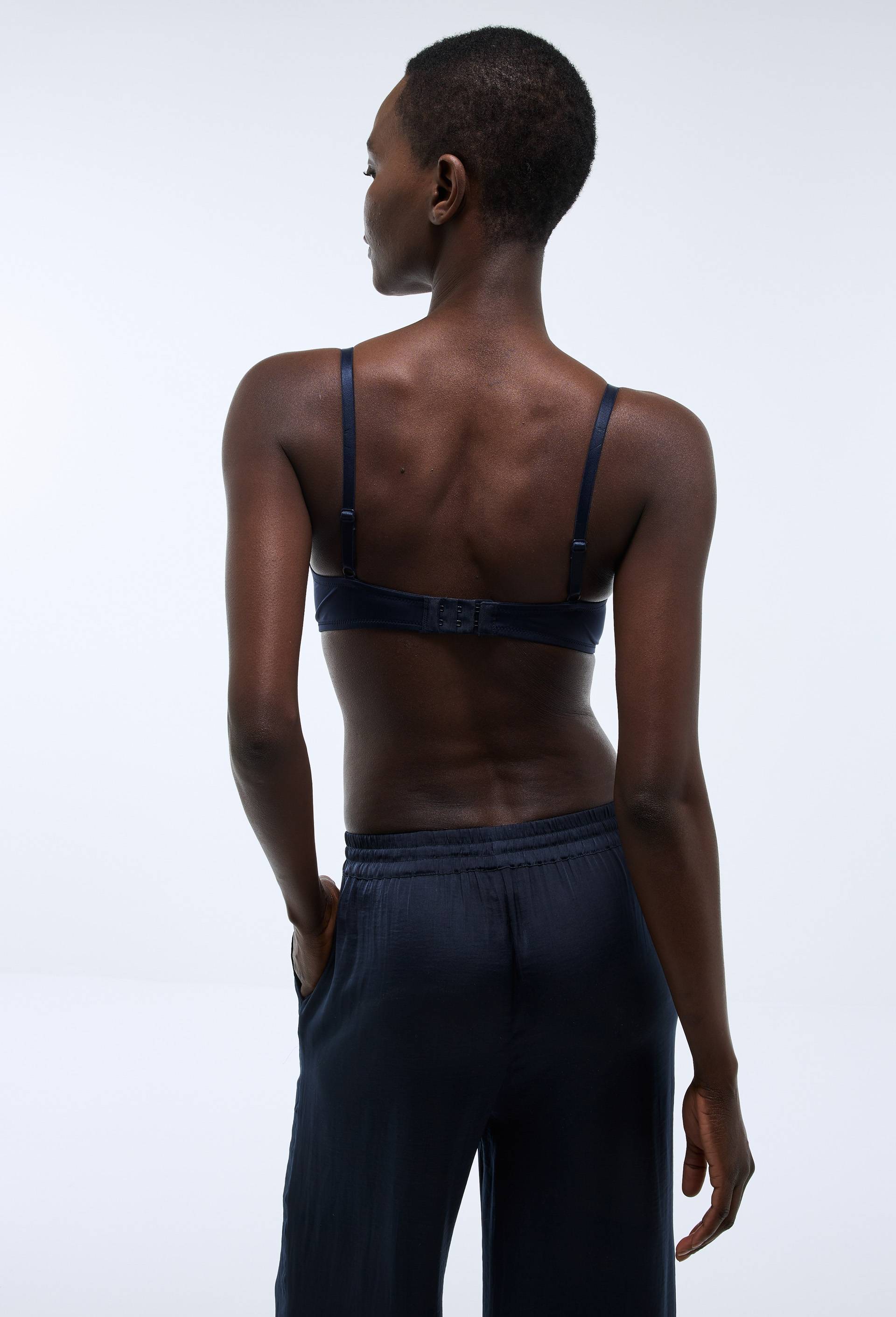 Soutien-gorge triangle foulard IRIS en microfibre, Bleu foncé, large image number 1